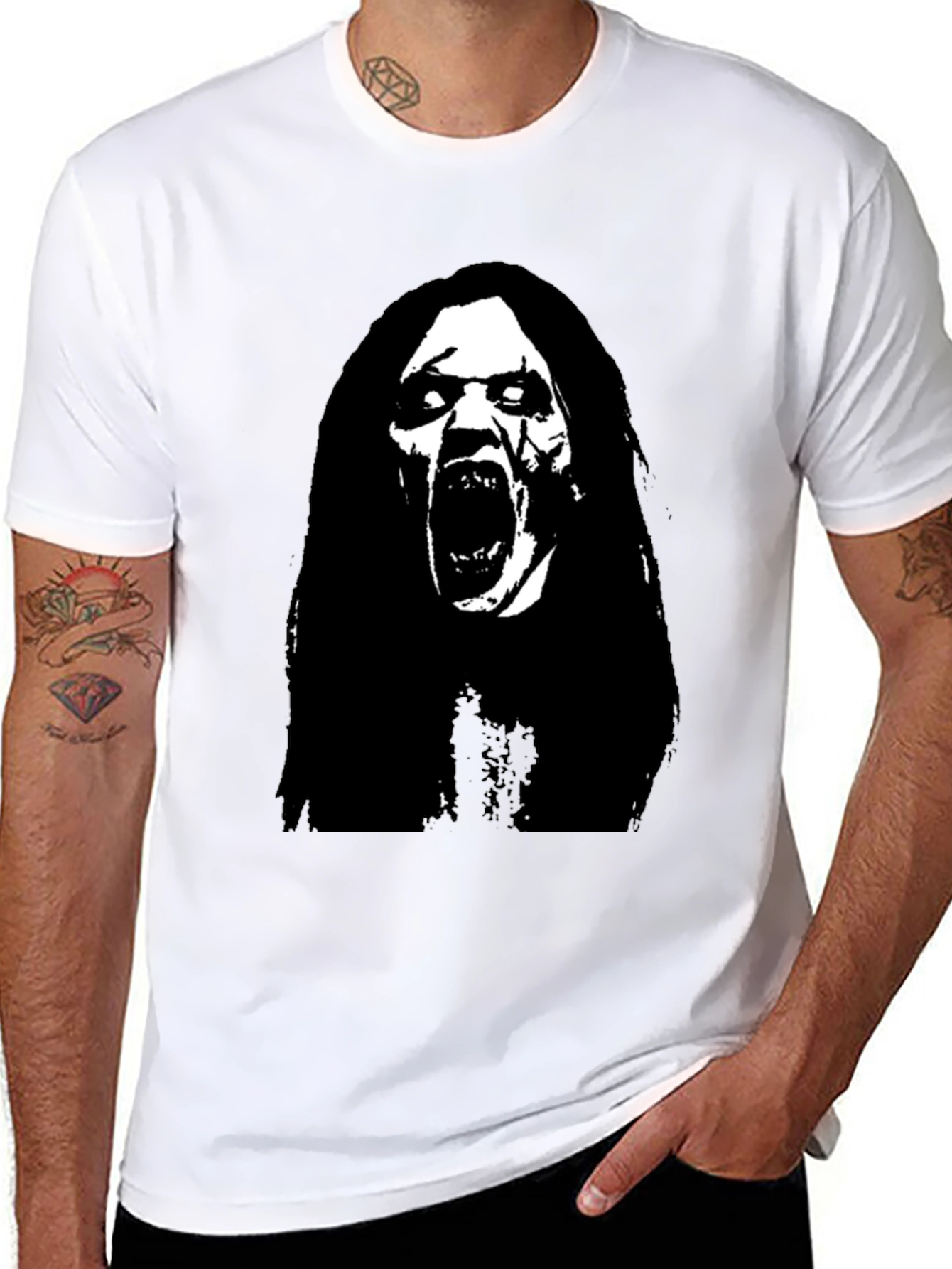 Horror Scream Graphic Black T-Shirt