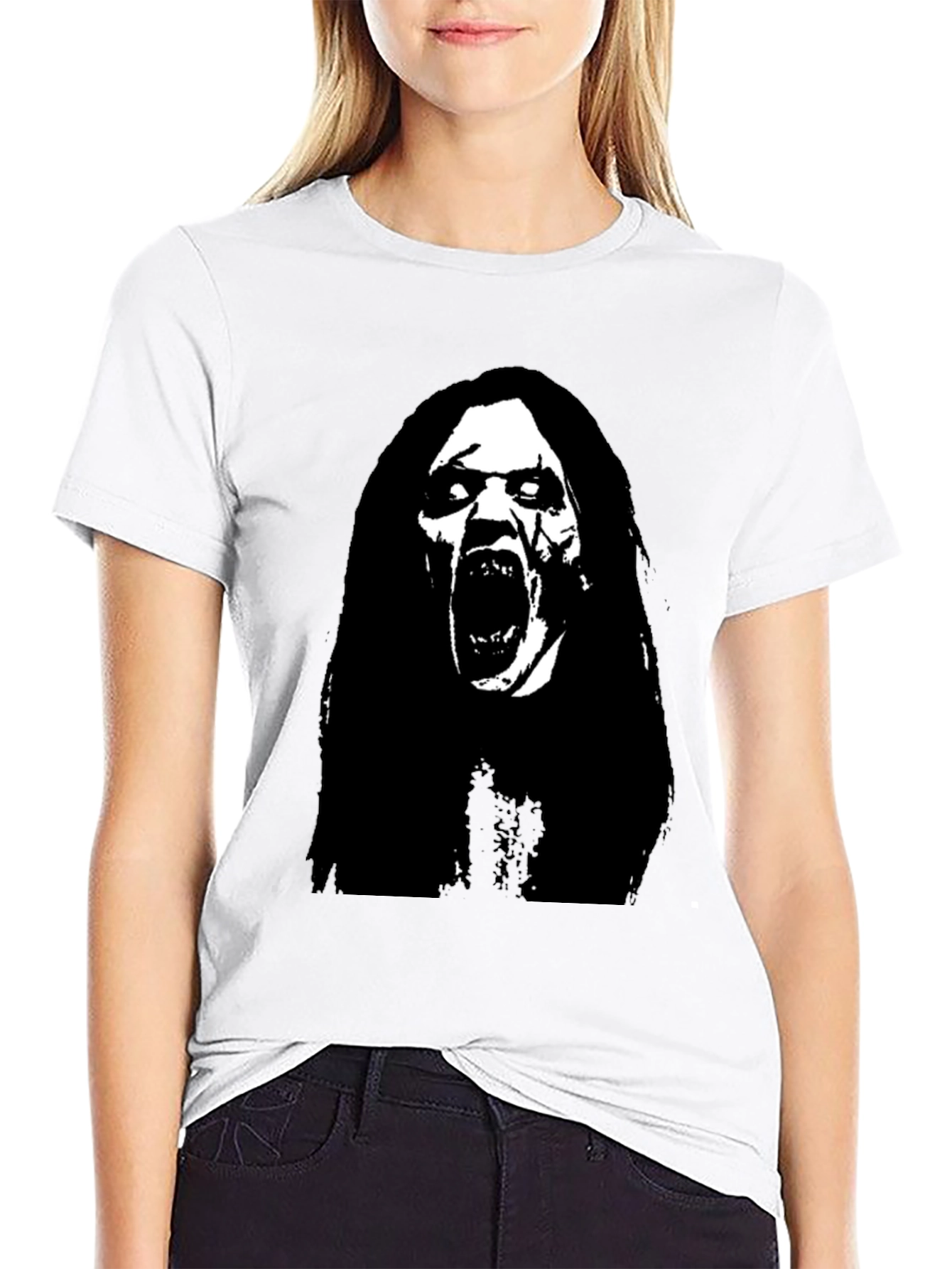 Horror Scream Graphic Black T-Shirt