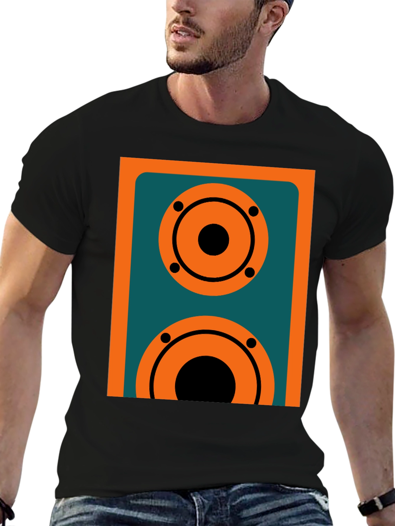 Retro Speaker Graphic Tee - Black