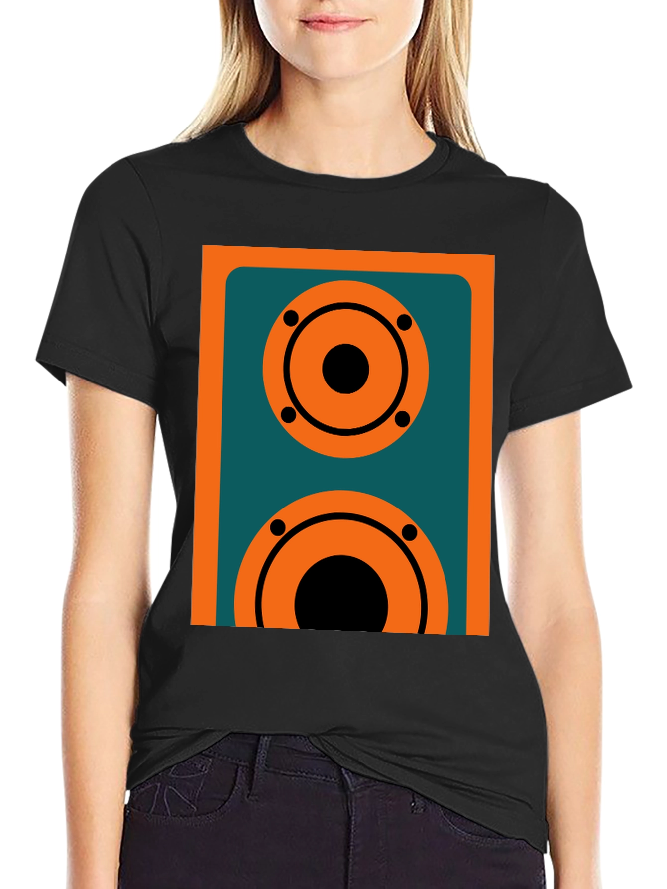Retro Speaker Graphic Tee - Black