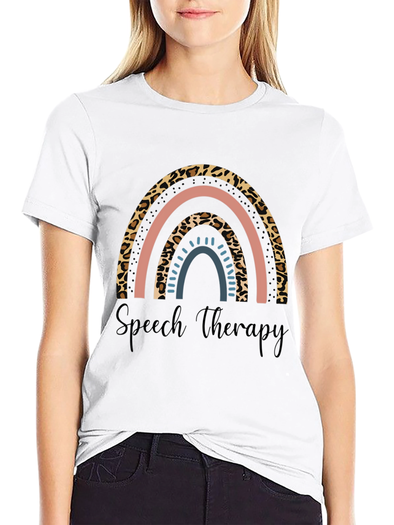 Speech Therapy Rainbow Print T-Shirt