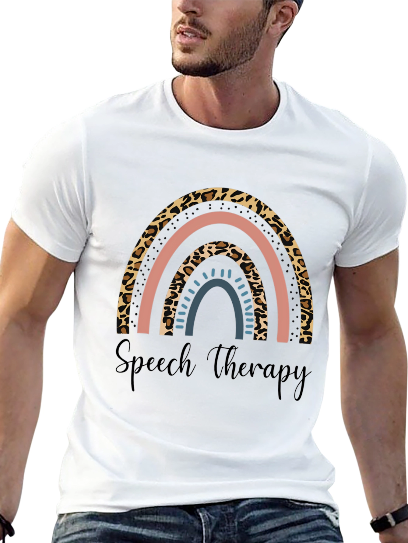 Speech Therapy Rainbow Print T-Shirt