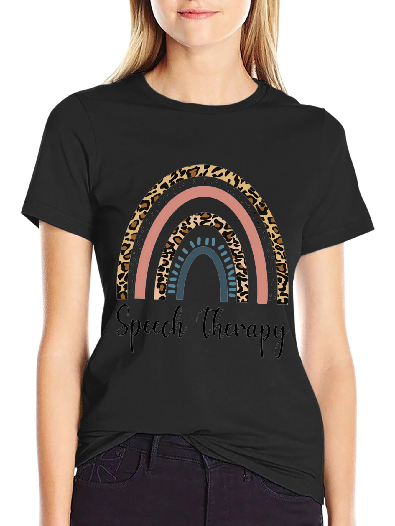 Speech Therapy Rainbow Print T-Shirt