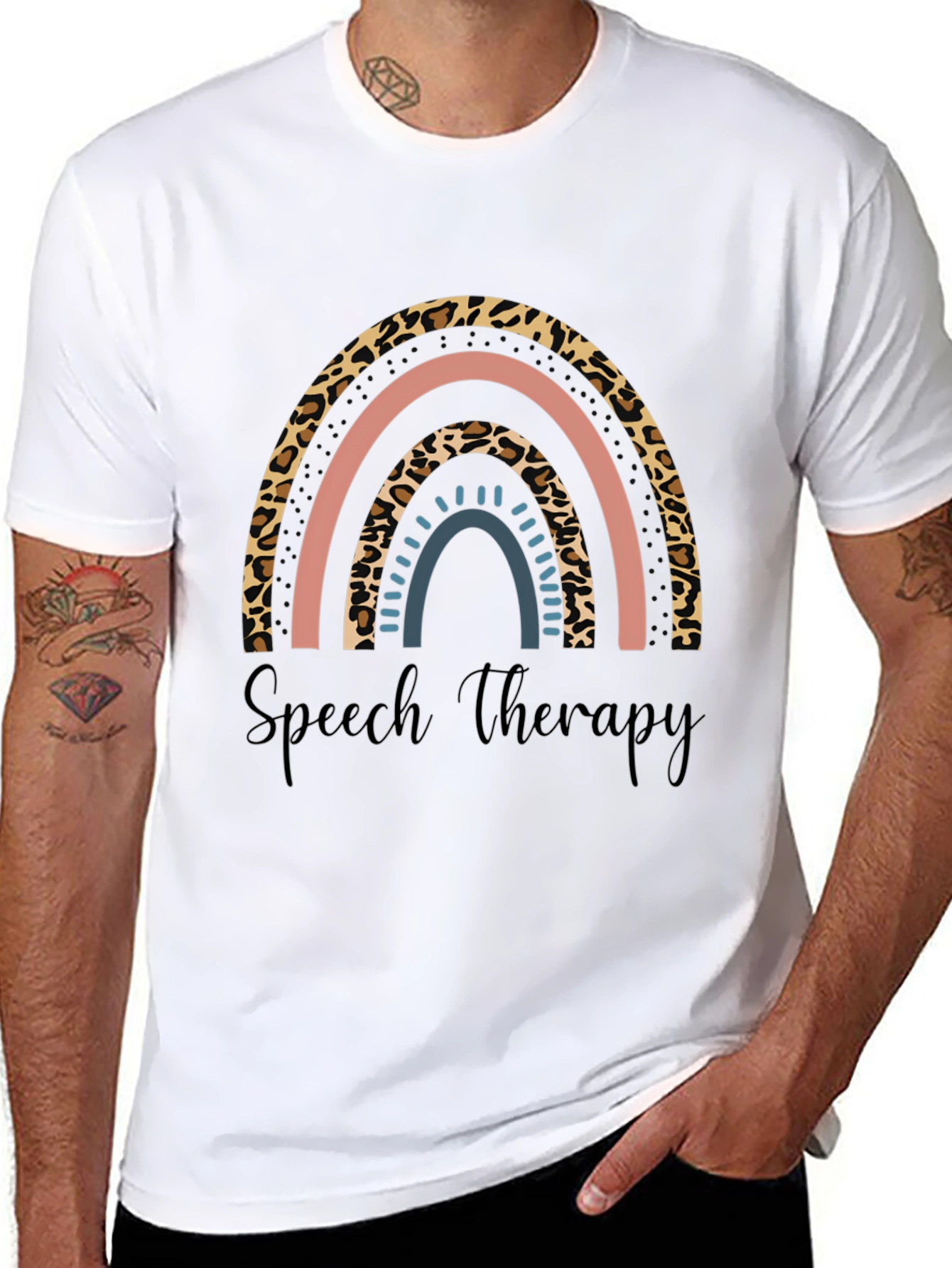Speech Therapy Rainbow Print T-Shirt