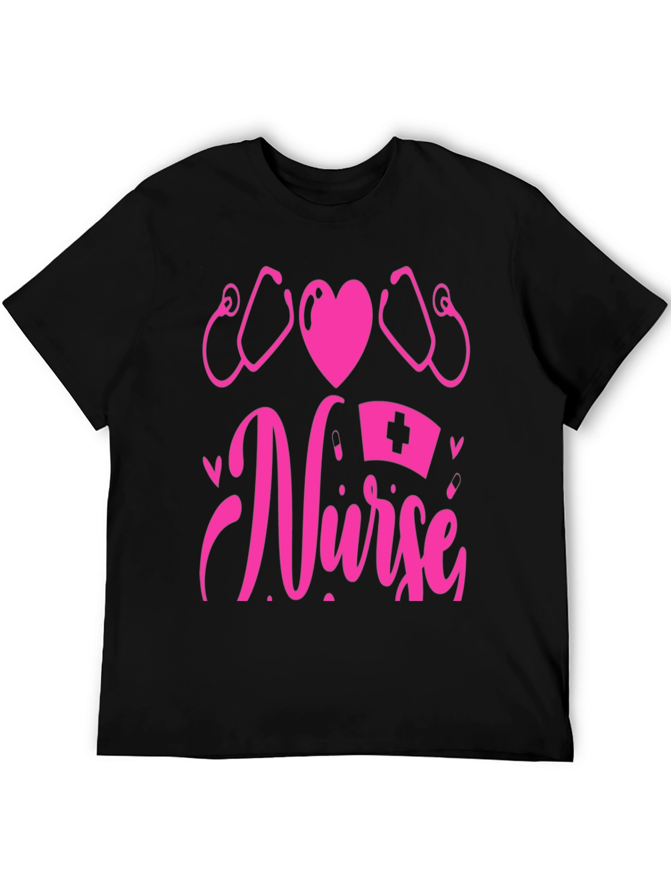 Nurse Graphic T-Shirt - Heart & Stethoscope