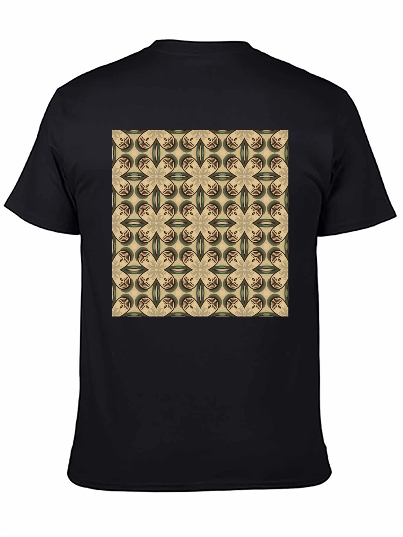 Patterned Graphic Print Crew Neck T-Shirt