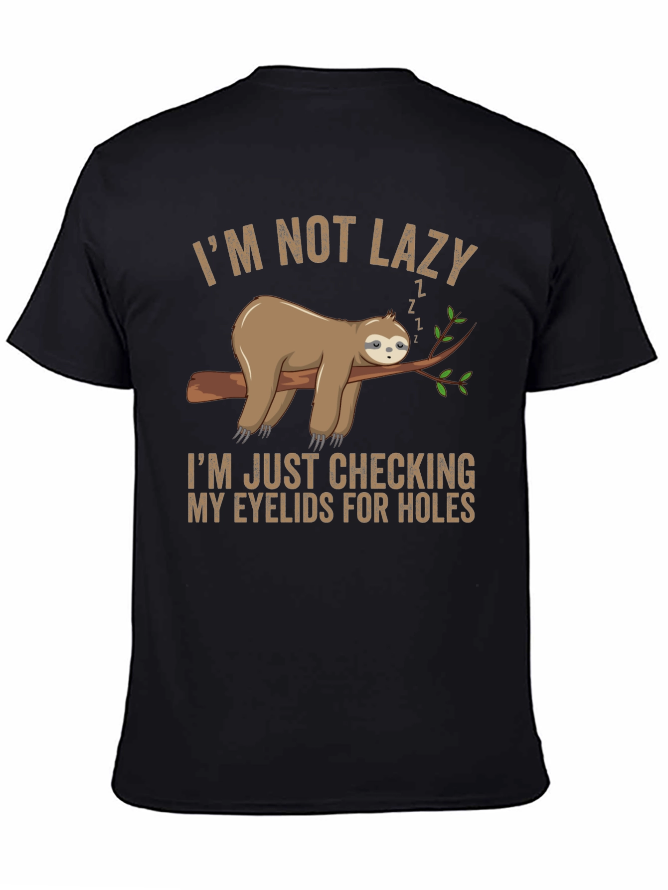 Funny Sloth Lazy Eyelids Graphic T-Shirt