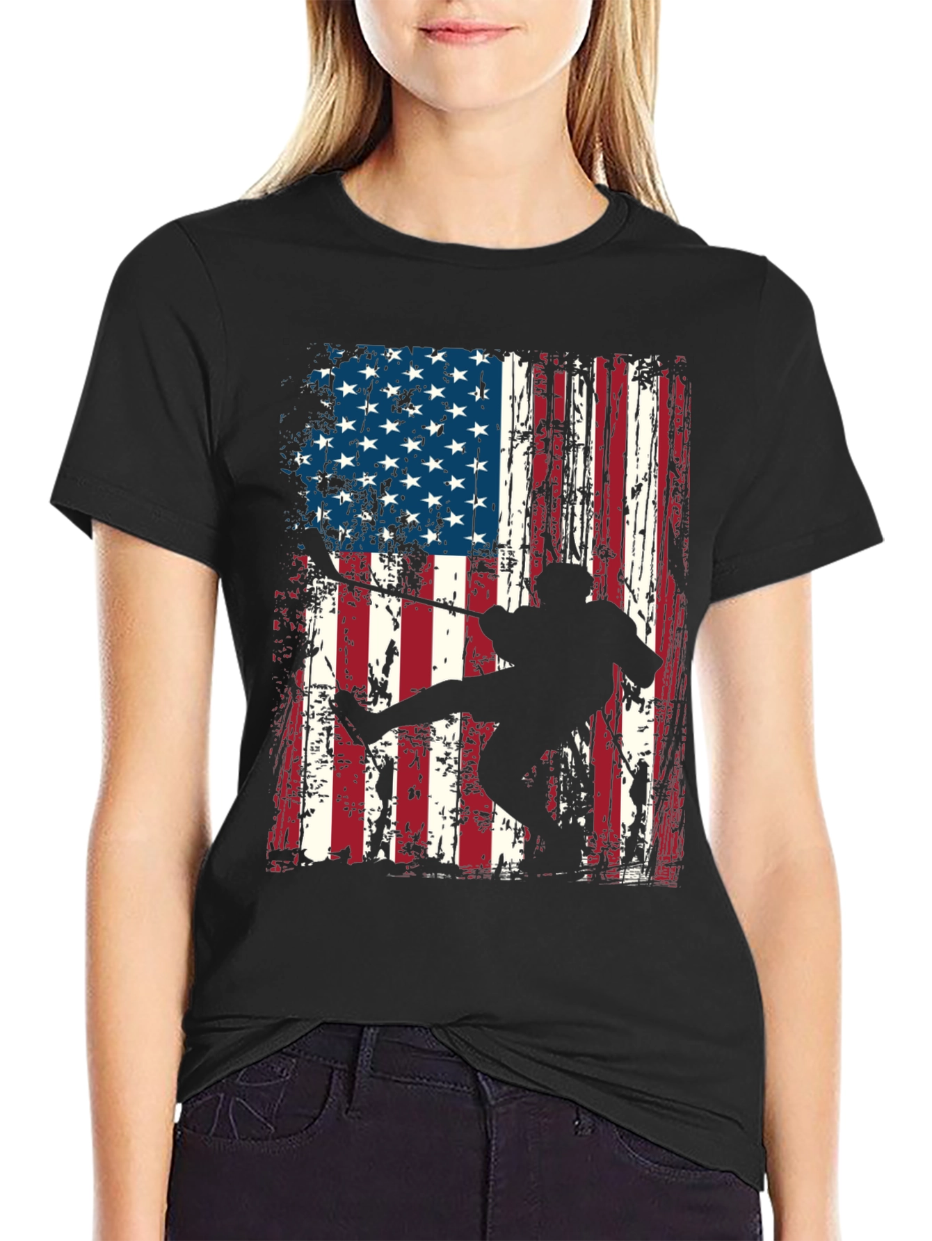 American Flag Karate Graphic T-Shirt