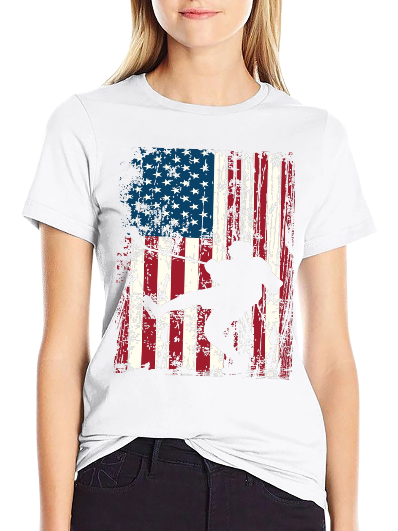 American Flag Karate Graphic T-Shirt
