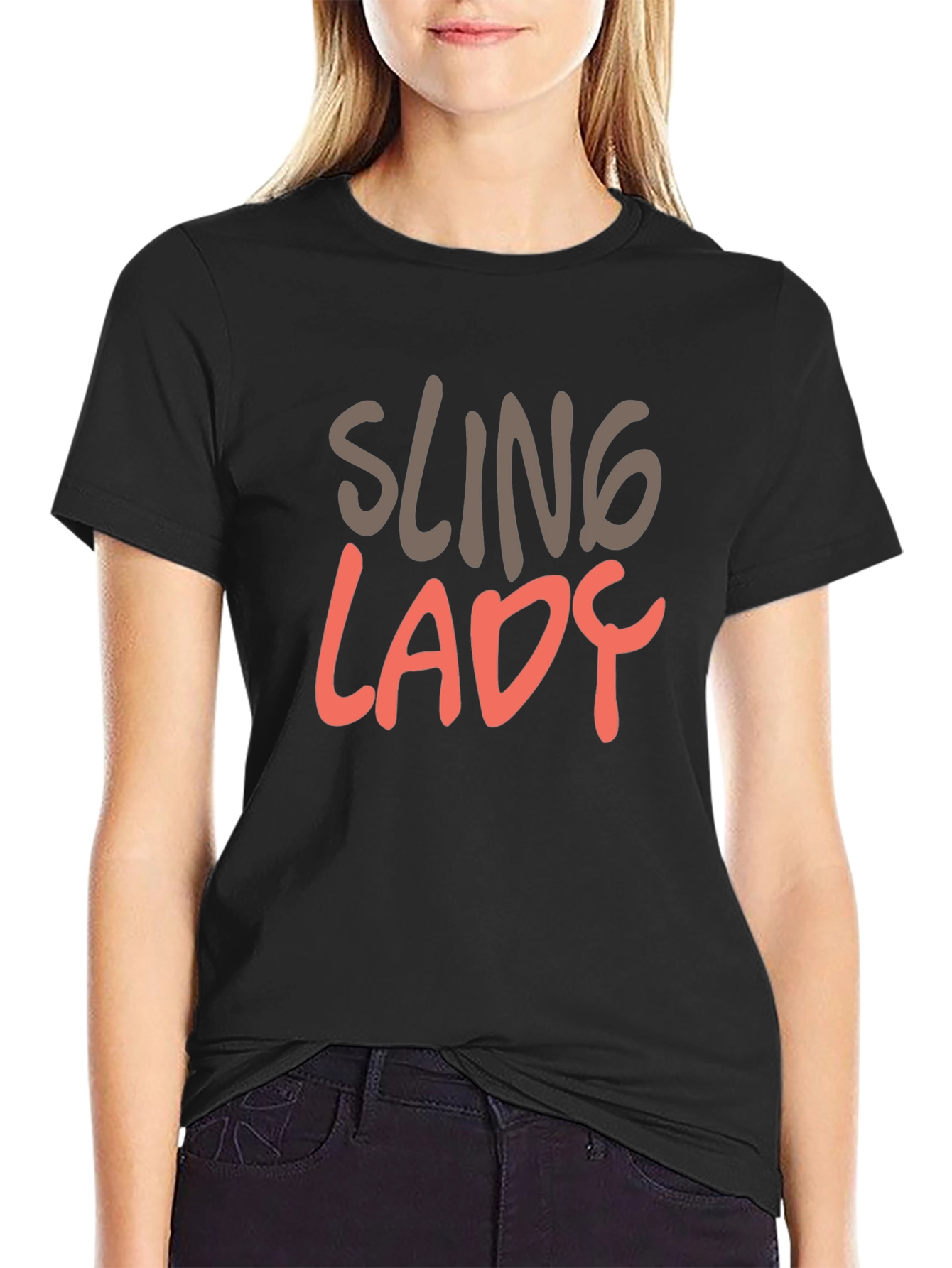 Sling Lady Graphic Tee - Black
