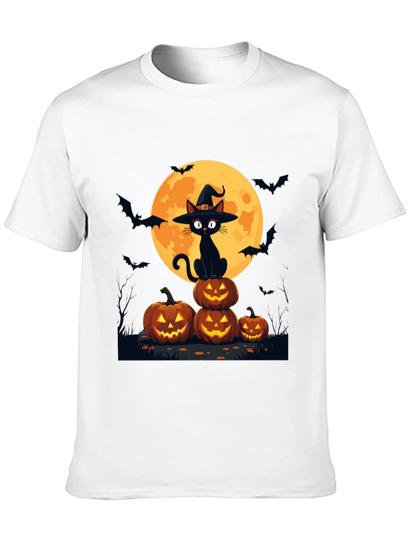 Halloween Cat on Pumpkins T-Shirt
