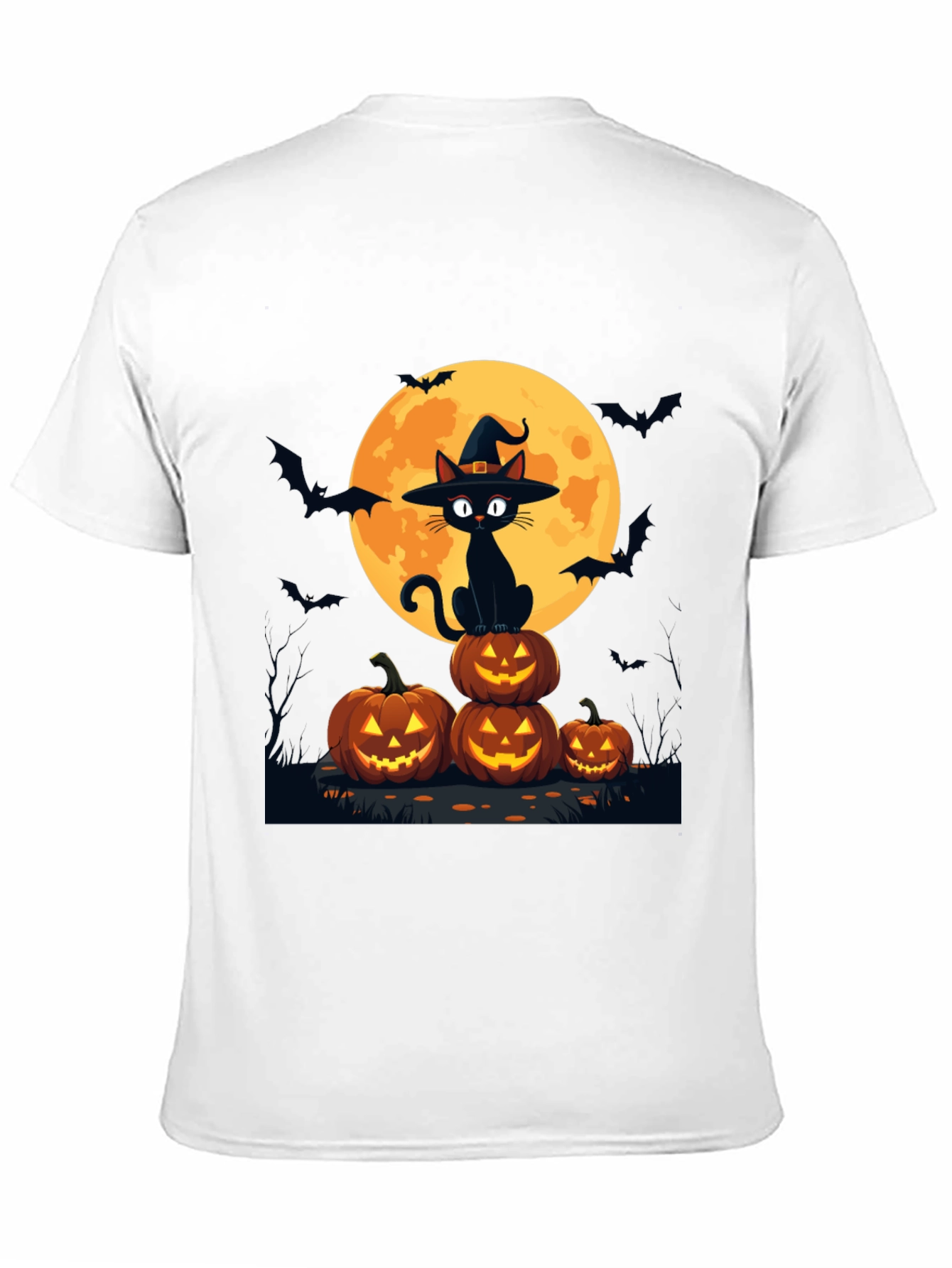 Halloween Cat on Pumpkins T-Shirt