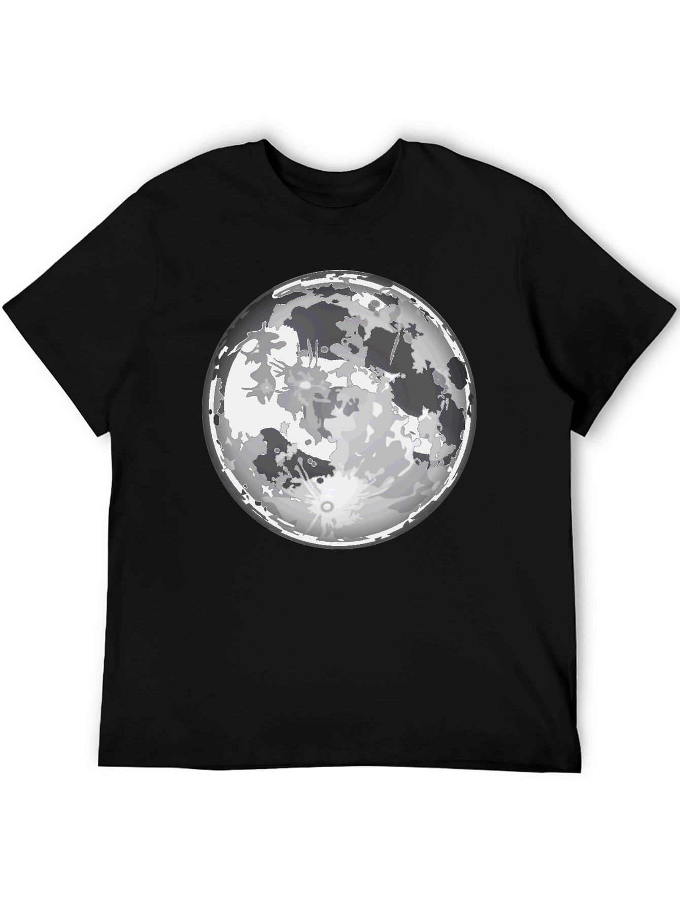 Lunar Graphic Tee - Full Moon Print Black T-Shirt