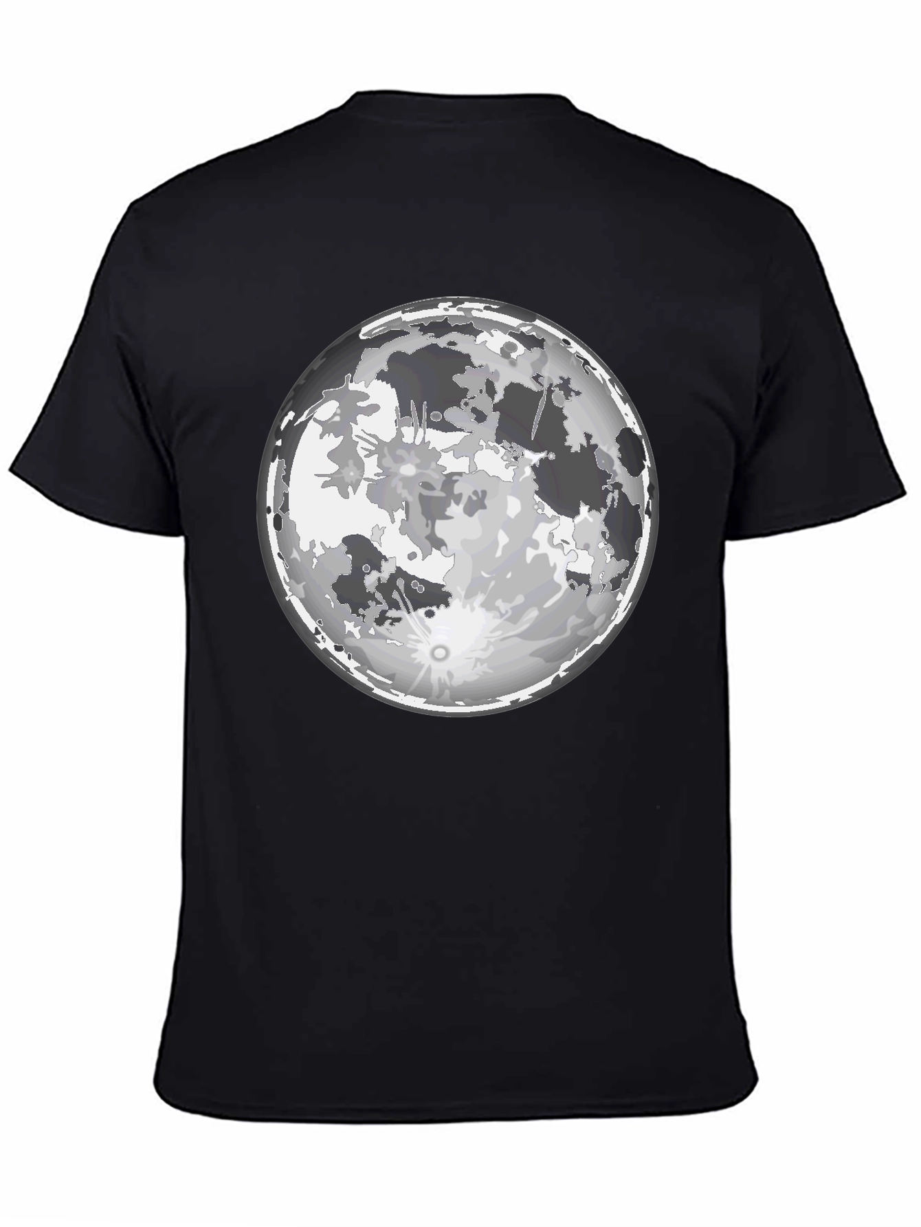 Lunar Graphic Tee - Full Moon Print Black T-Shirt