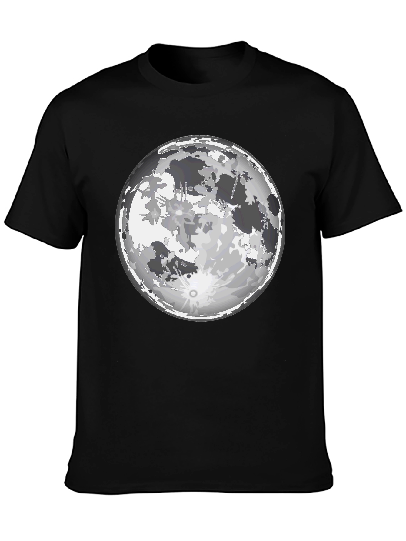Lunar Graphic Tee - Full Moon Print Black T-Shirt