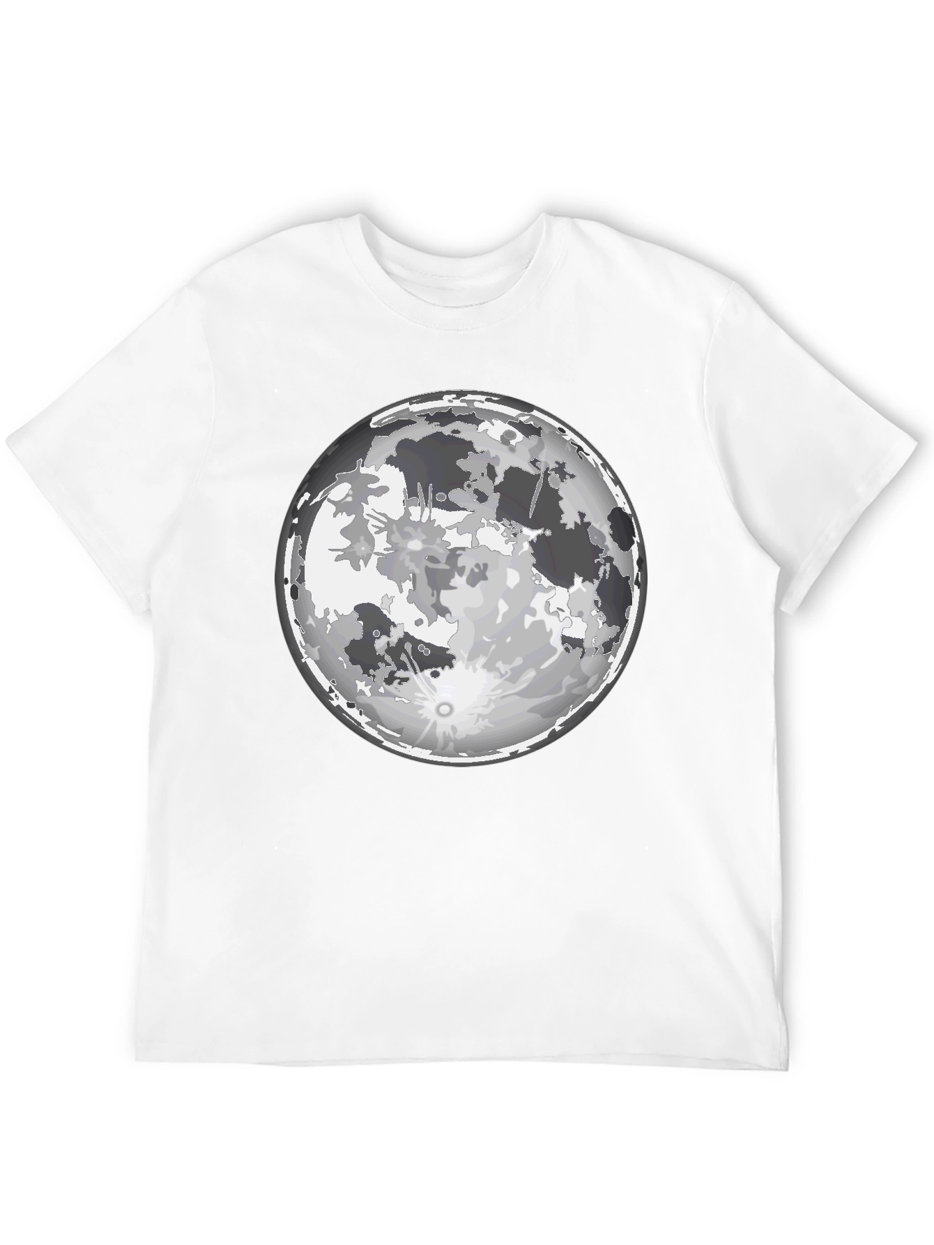 Lunar Graphic Tee - Full Moon Print Black T-Shirt