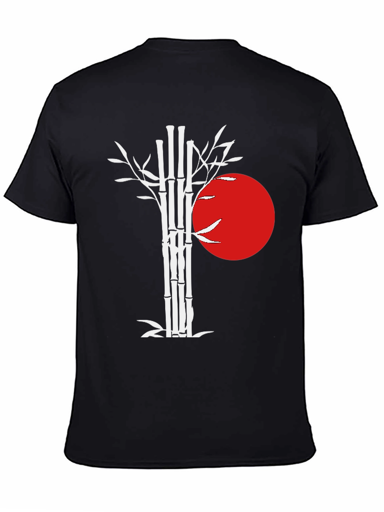 Bamboo & Rising Sun Graphic Tee - Black