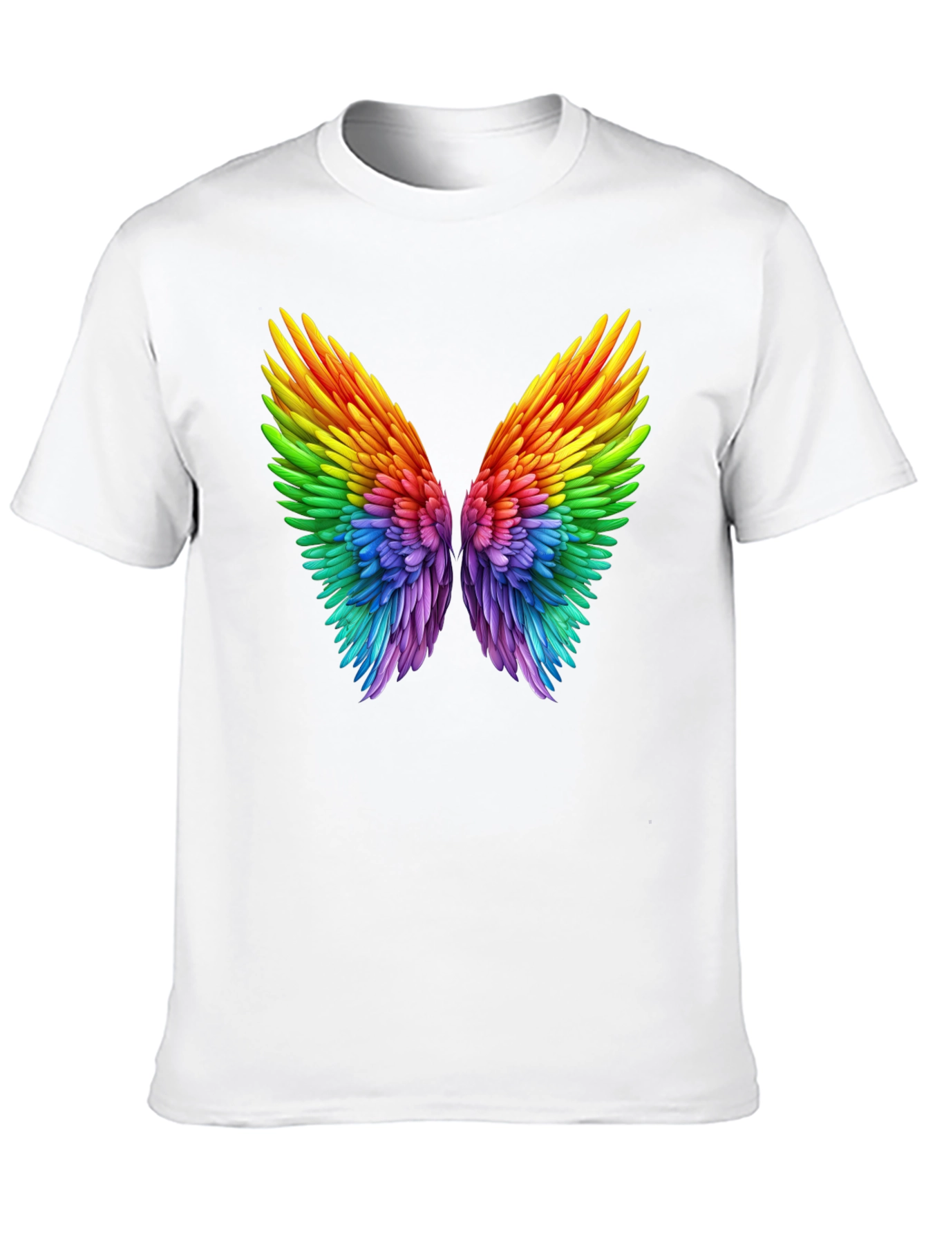 Rainbow Wings Graphic Black T-Shirt