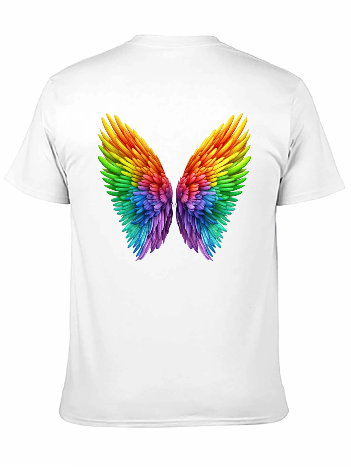 Rainbow Wings Graphic Black T-Shirt