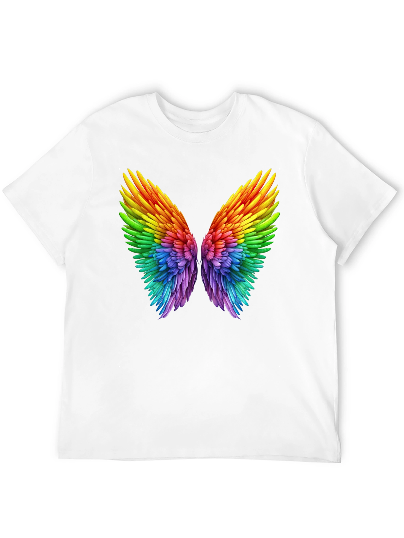 Rainbow Wings Graphic Black T-Shirt