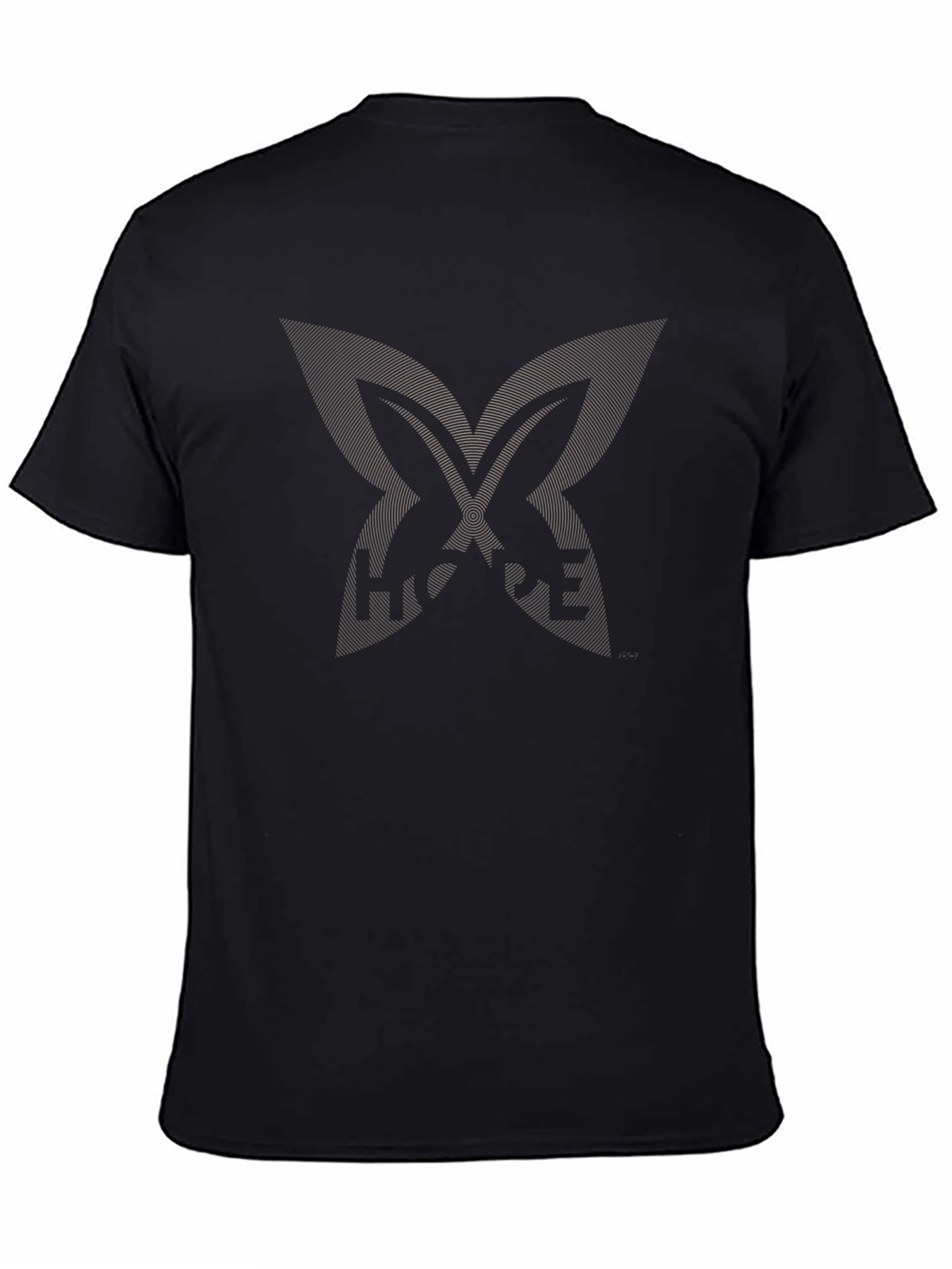 Mens Black T-Shirt with Butterfly Logo Design