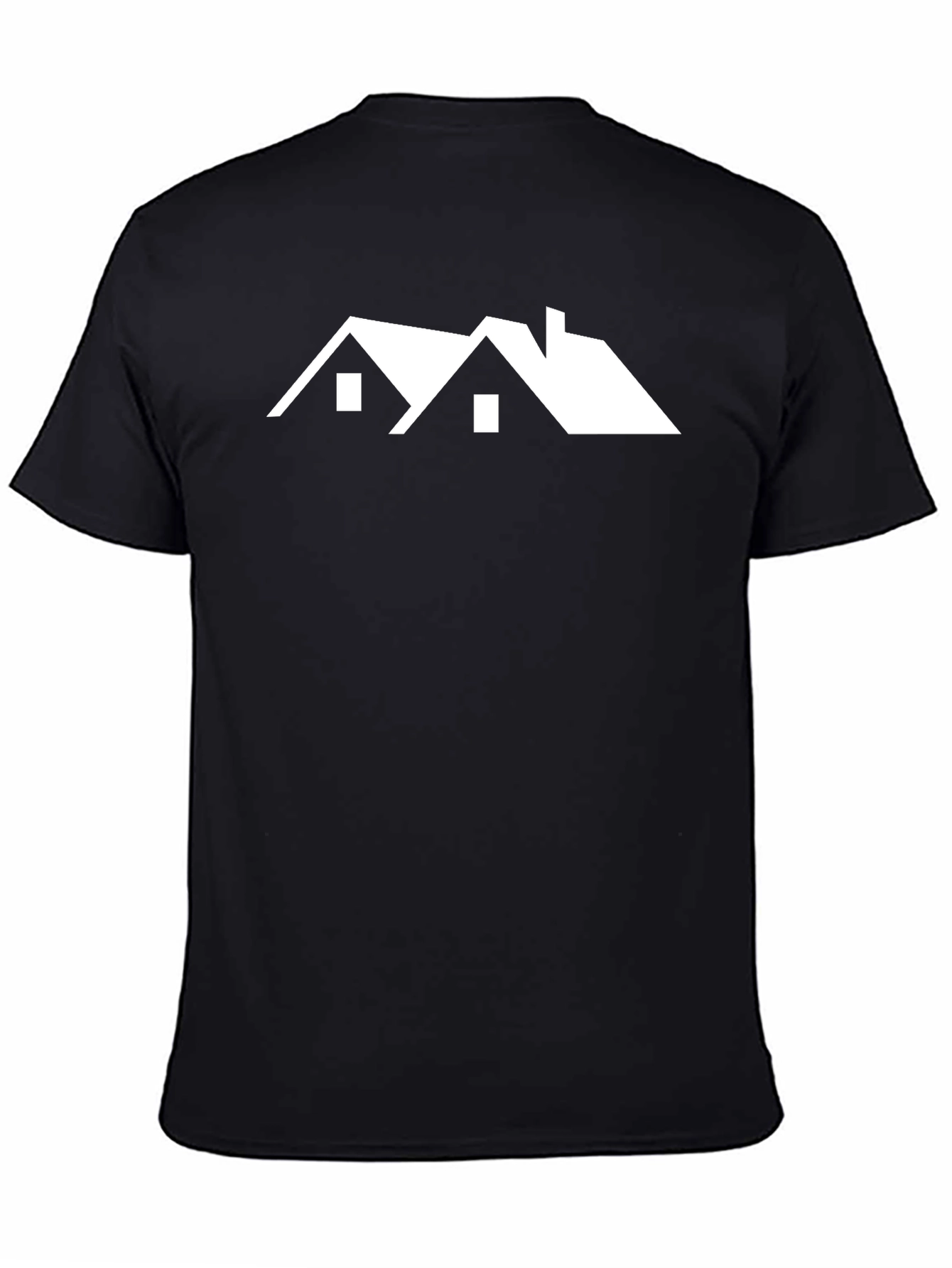 Modern House Graphic Tee - Black Cotton T-Shirt