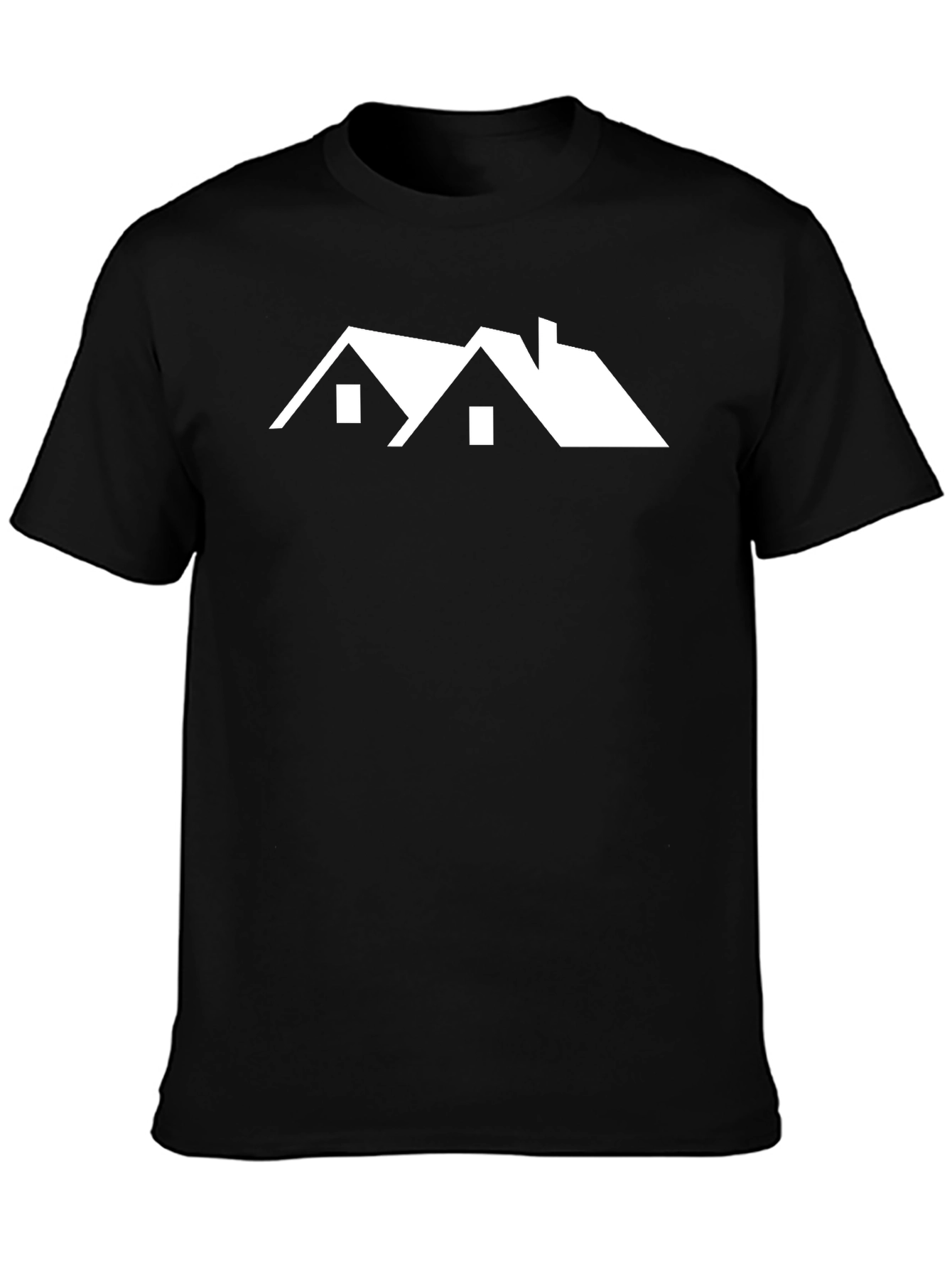 Modern House Graphic Tee - Black Cotton T-Shirt