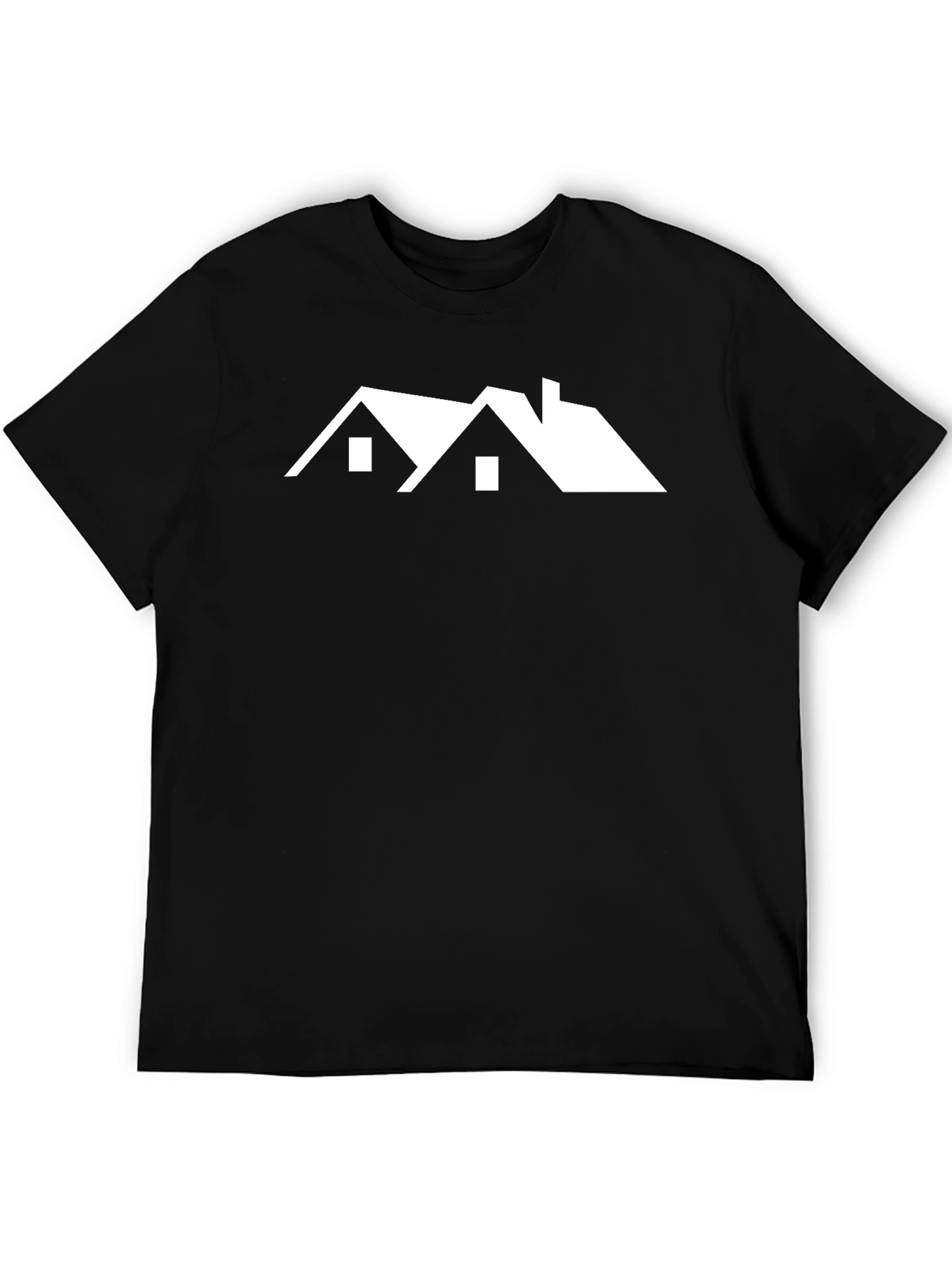 Modern House Graphic Tee - Black Cotton T-Shirt