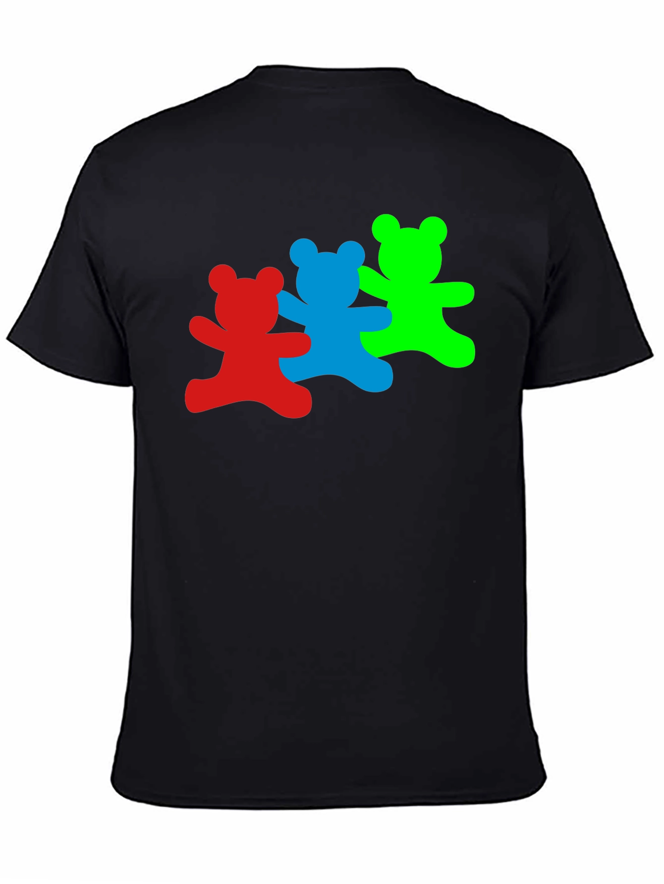 Dancing Bears Graphic Tee - Black Cotton T-Shirt