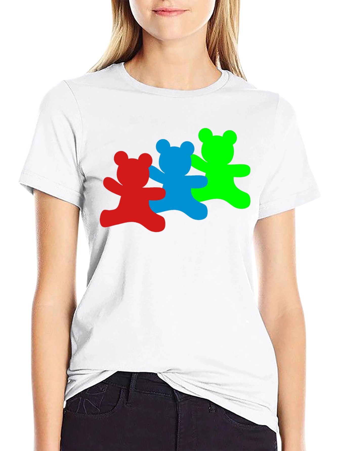 Dancing Bears Graphic Tee - Black Cotton T-Shirt