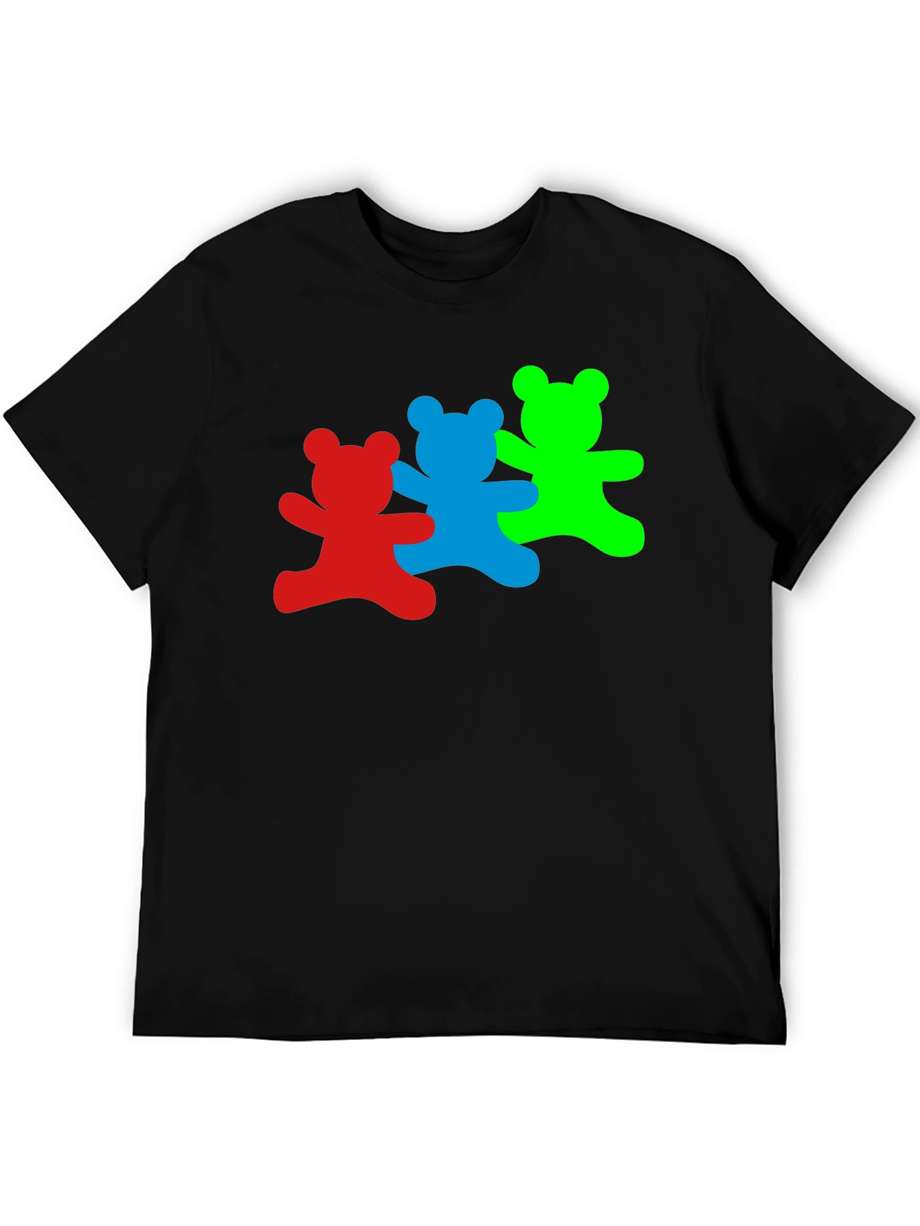 Dancing Bears Graphic Tee - Black Cotton T-Shirt