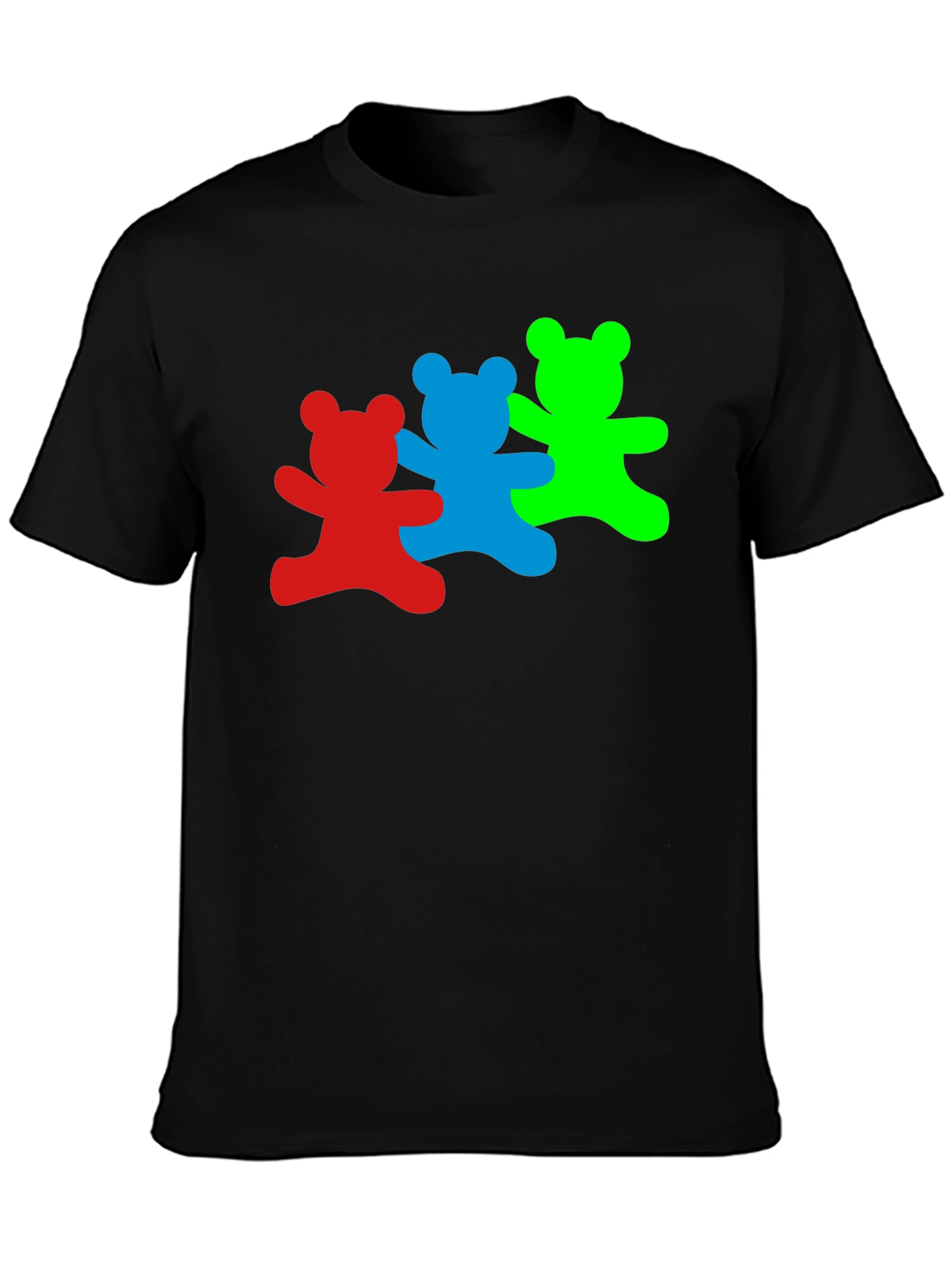 Dancing Bears Graphic Tee - Black Cotton T-Shirt