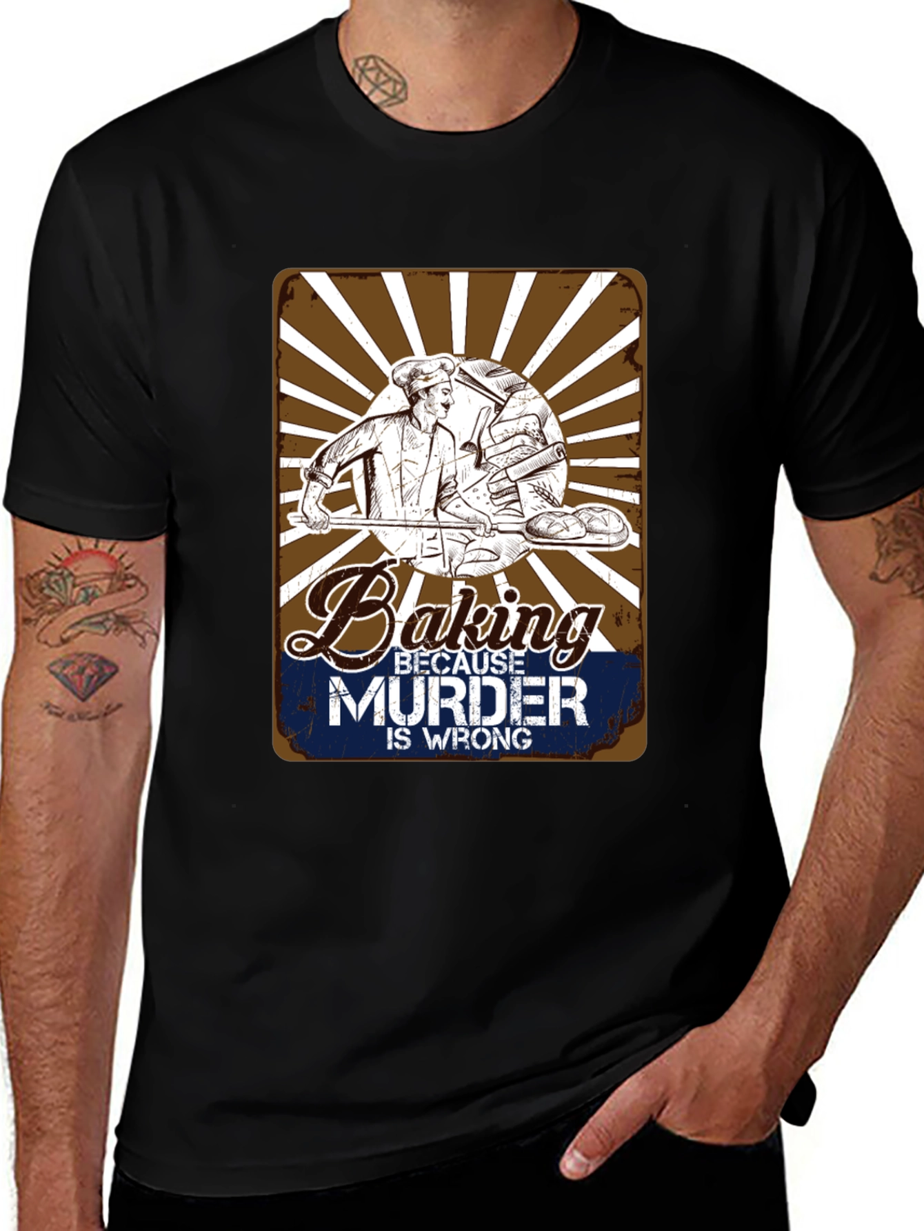Baking Because Murder Is Wrong Graphic T-Shirt