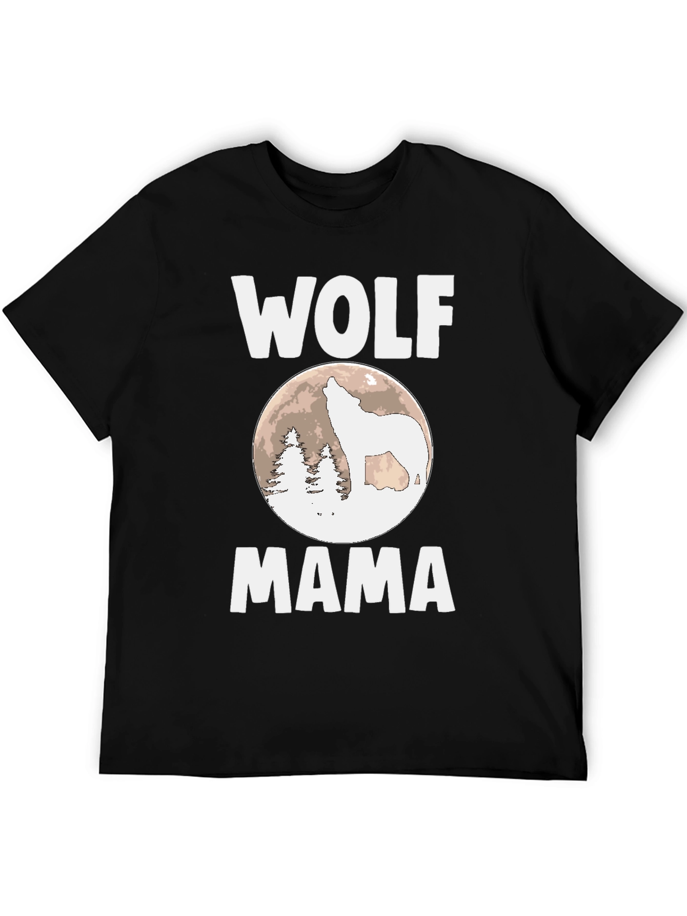 Wolf Mama Graphic T-Shirt - Black Cotton Tee