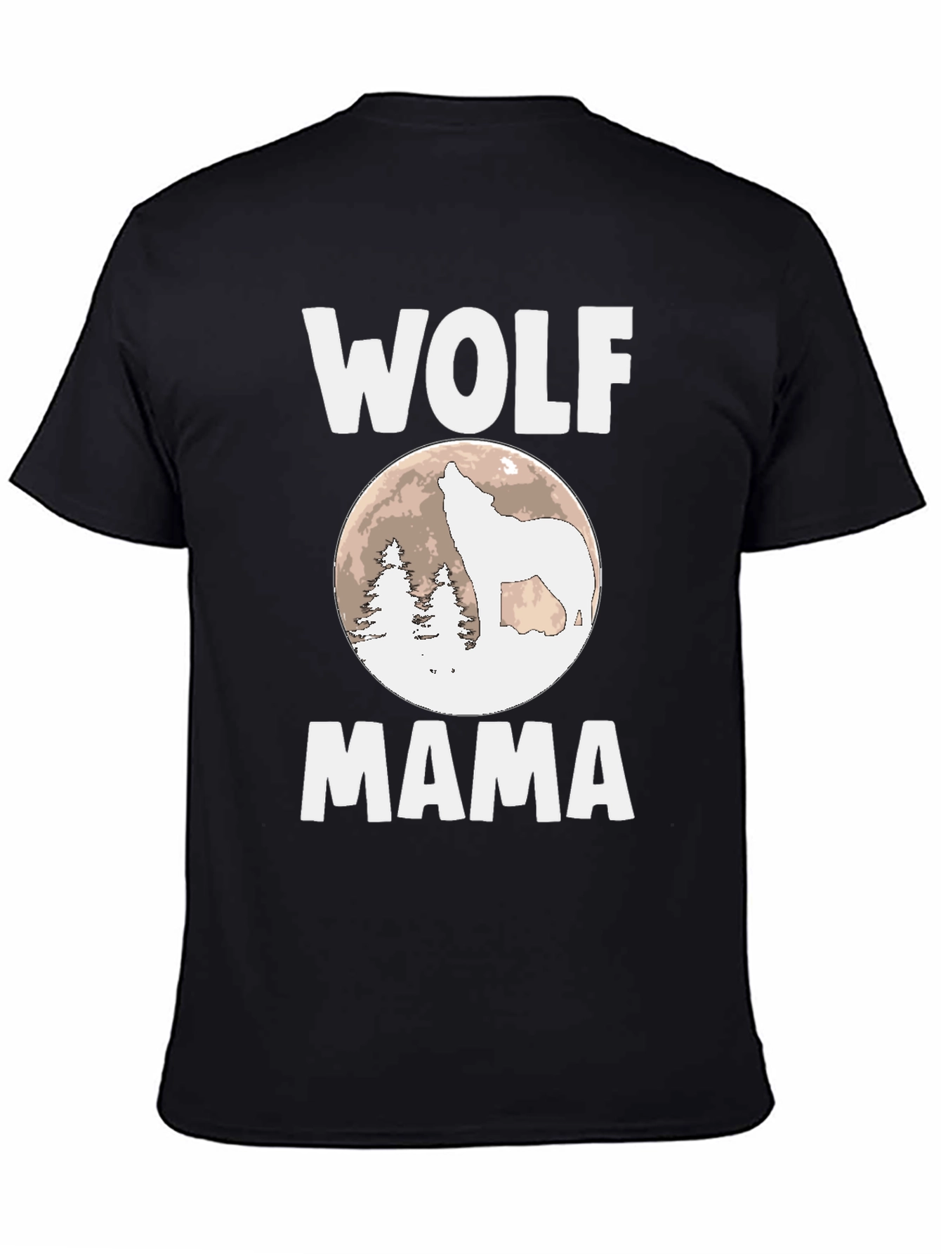 Wolf Mama Graphic T-Shirt - Black Cotton Tee