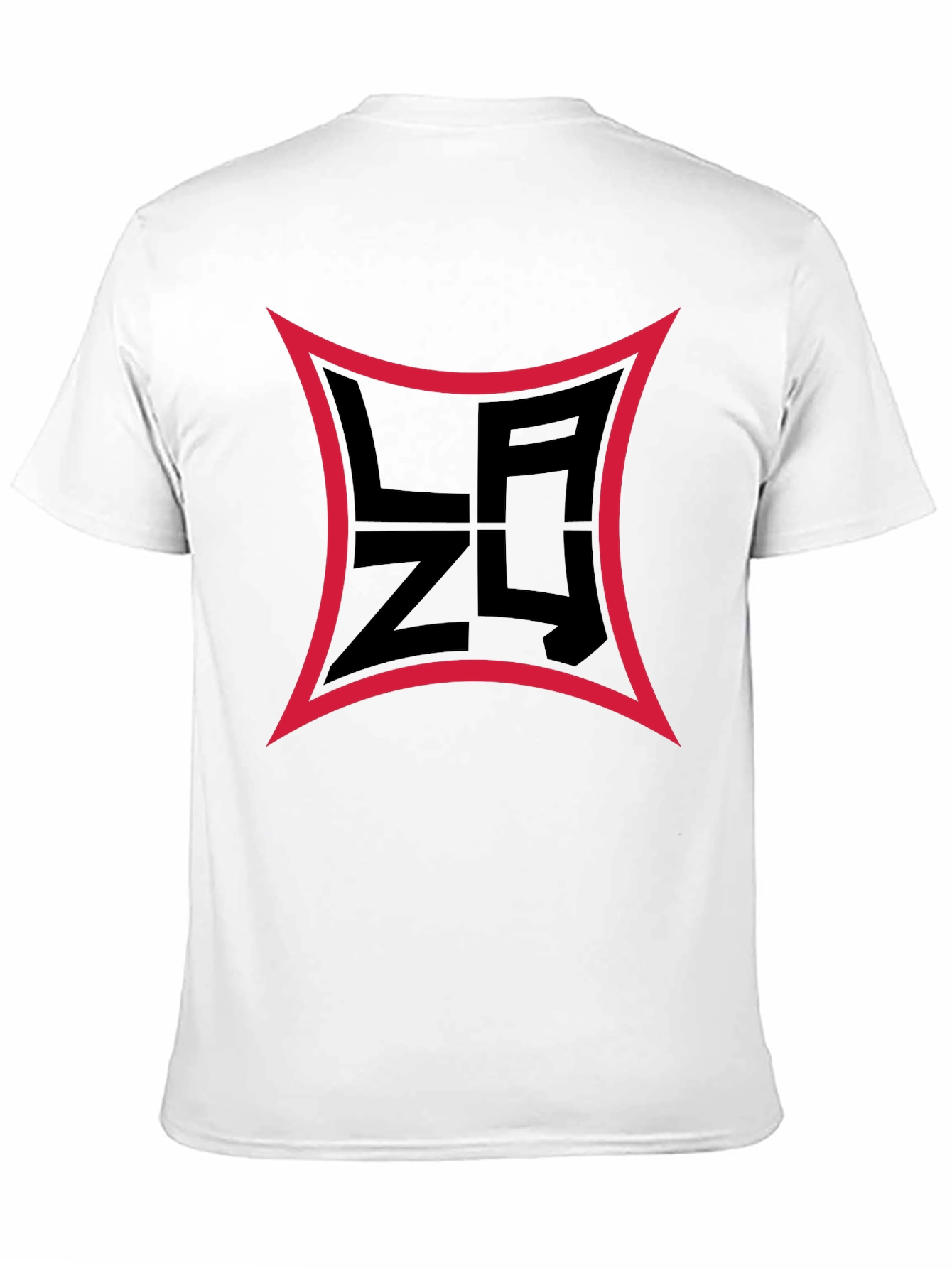 Mens Black Graphic T-Shirt with Red Border Logo