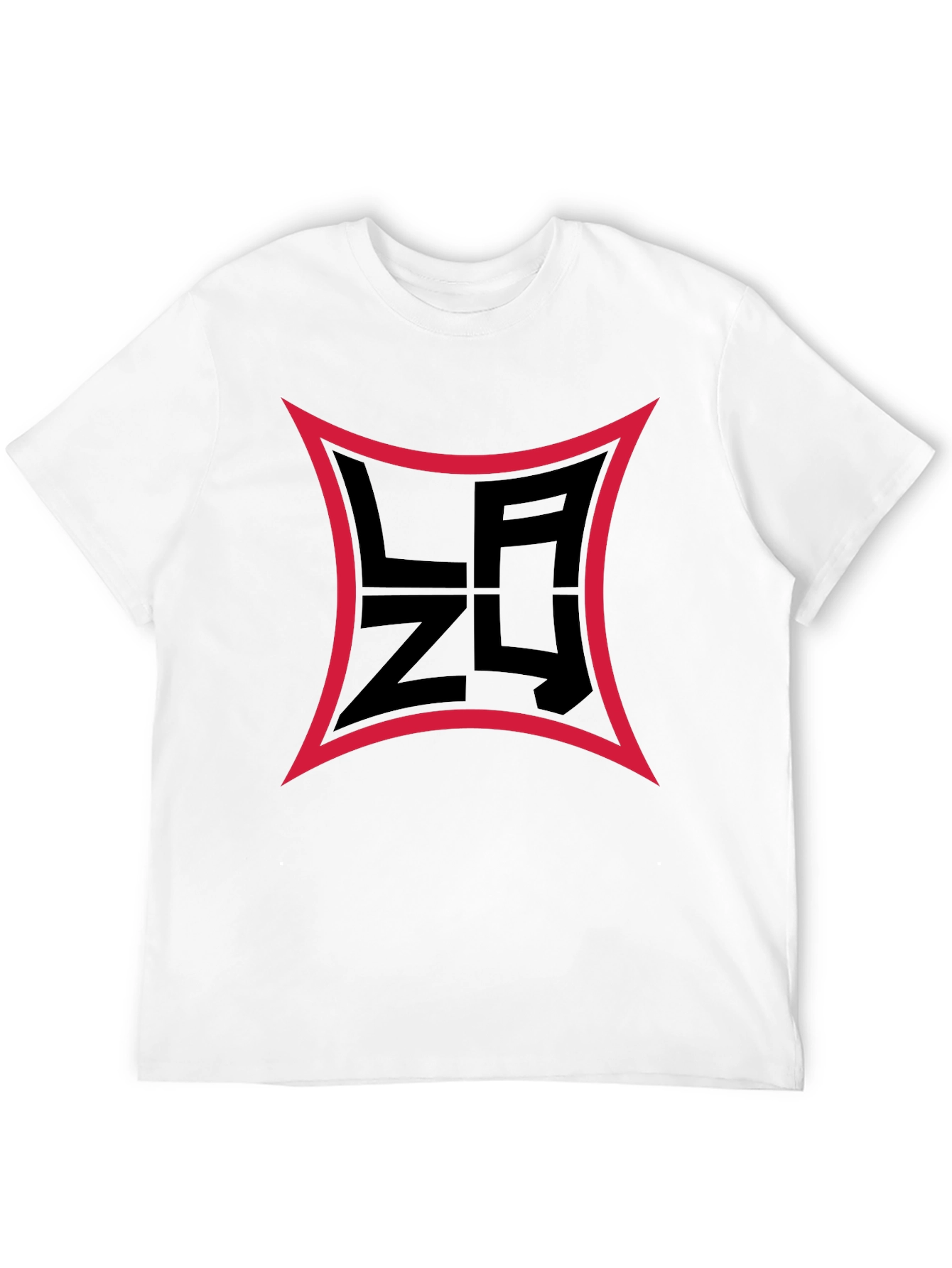 Mens Black Graphic T-Shirt with Red Border Logo