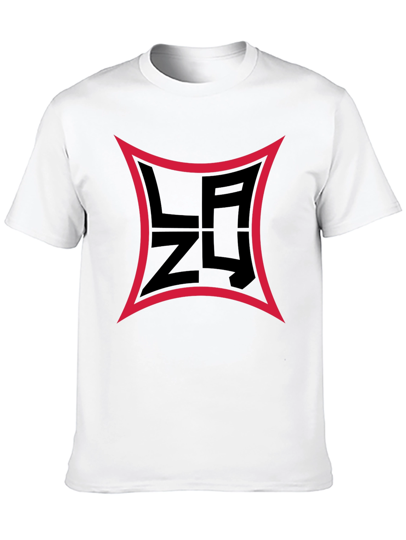 Mens Black Graphic T-Shirt with Red Border Logo