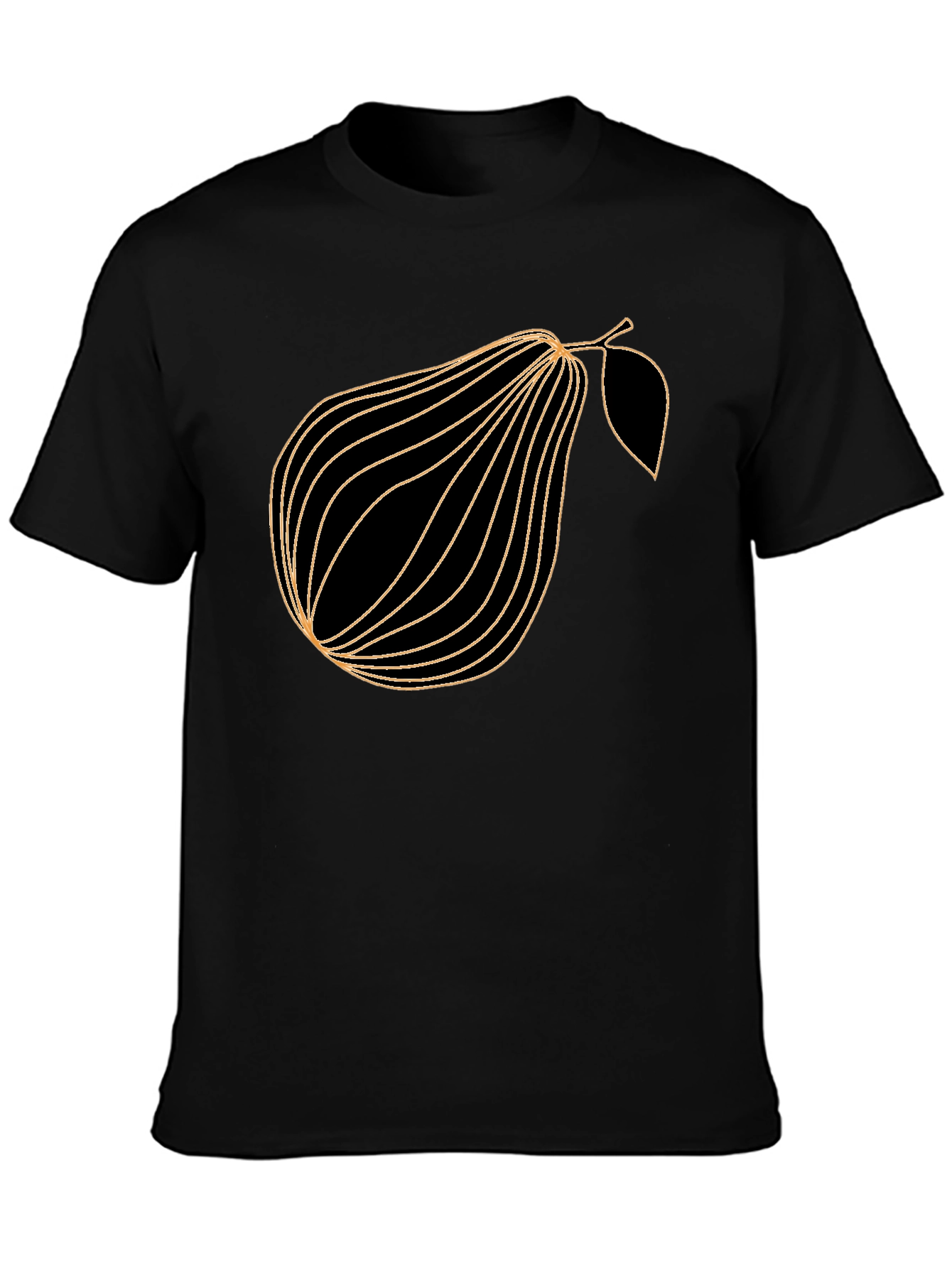 Mens Black Pear Graphic T-Shirt