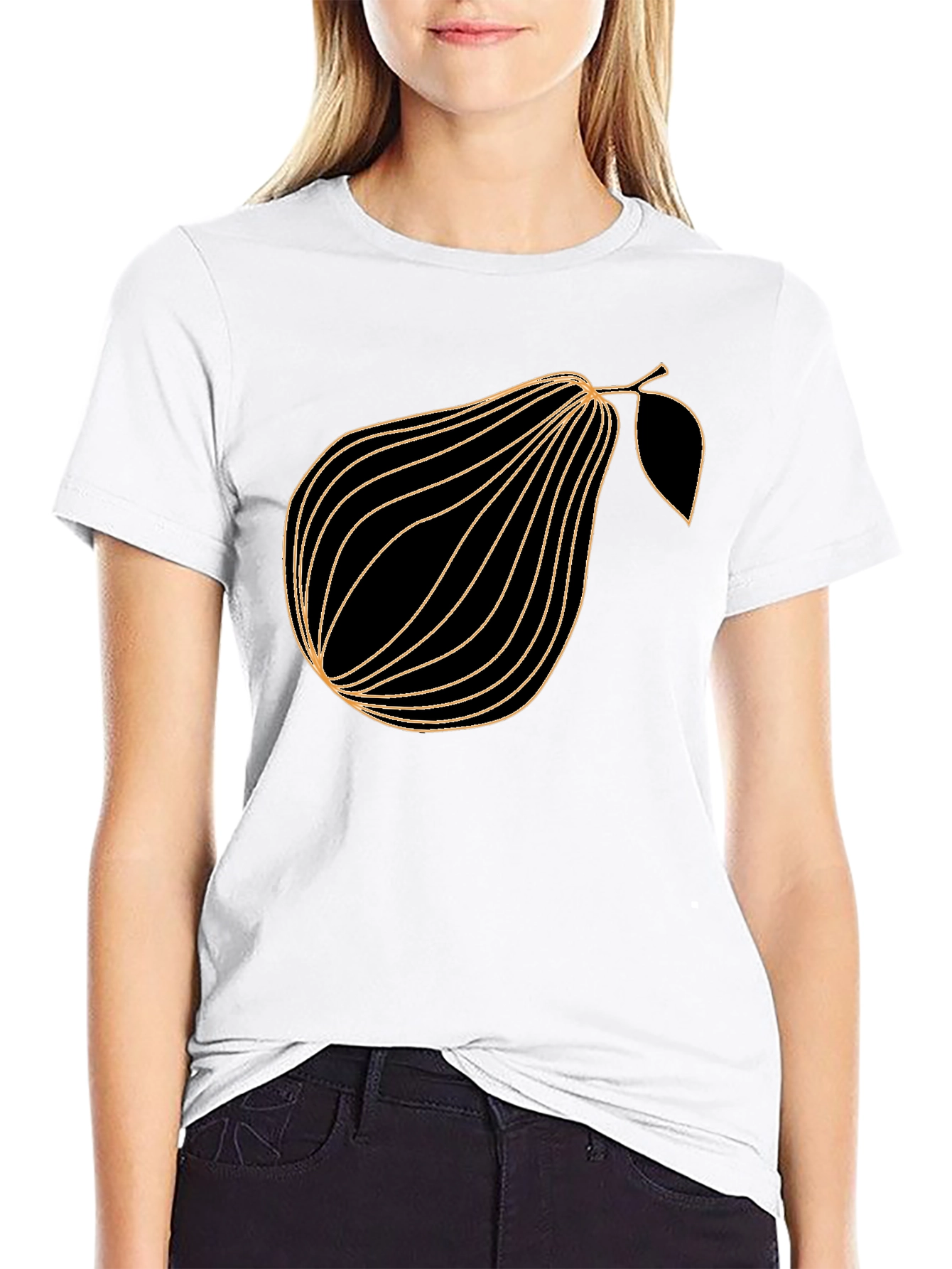 Mens Black Pear Graphic T-Shirt