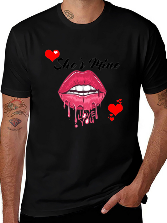 Shes Mine Lips Graphic Tee - Valentines Day Gift