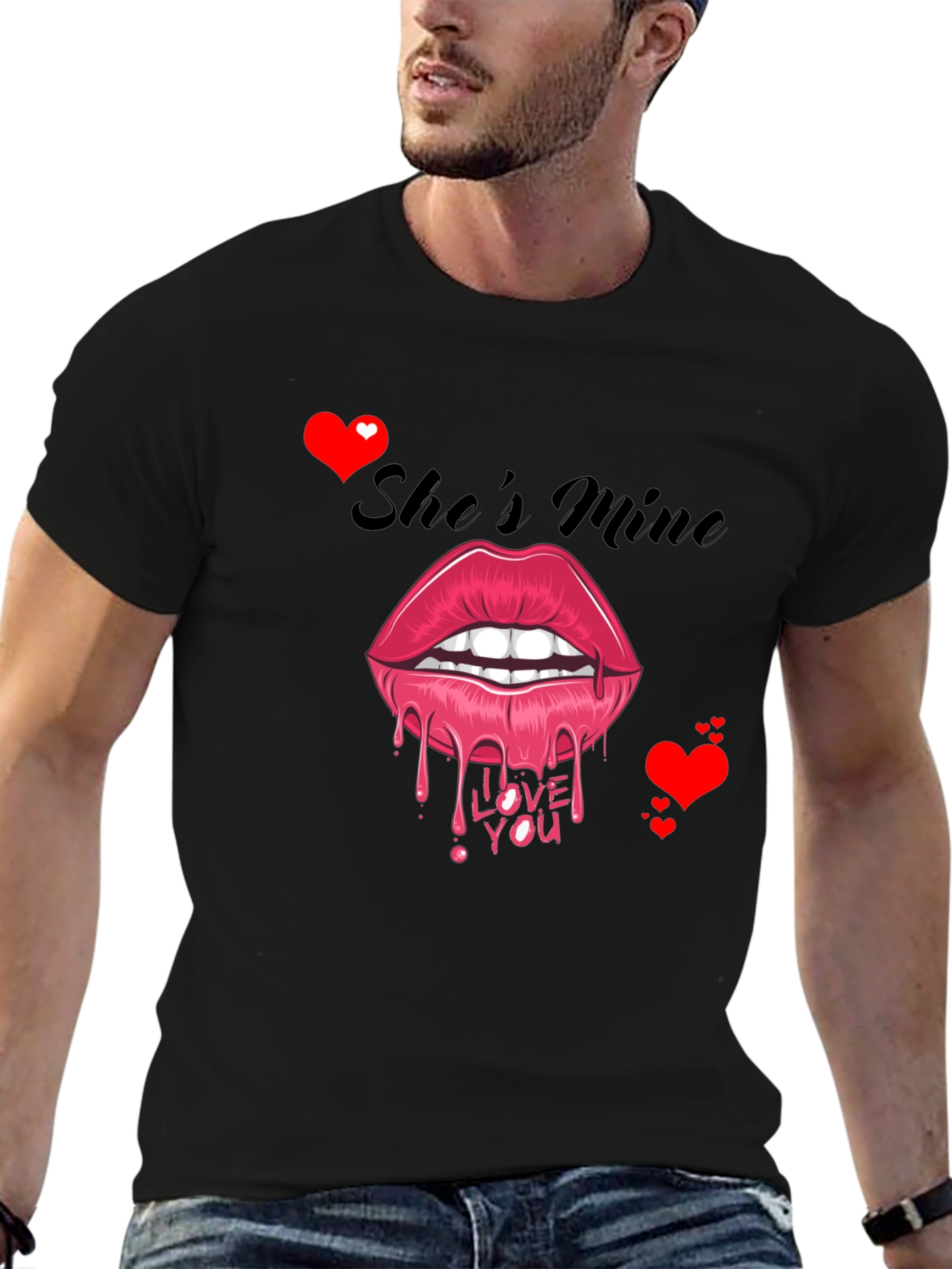 Shes Mine Lips Graphic Tee - Valentines Day Gift