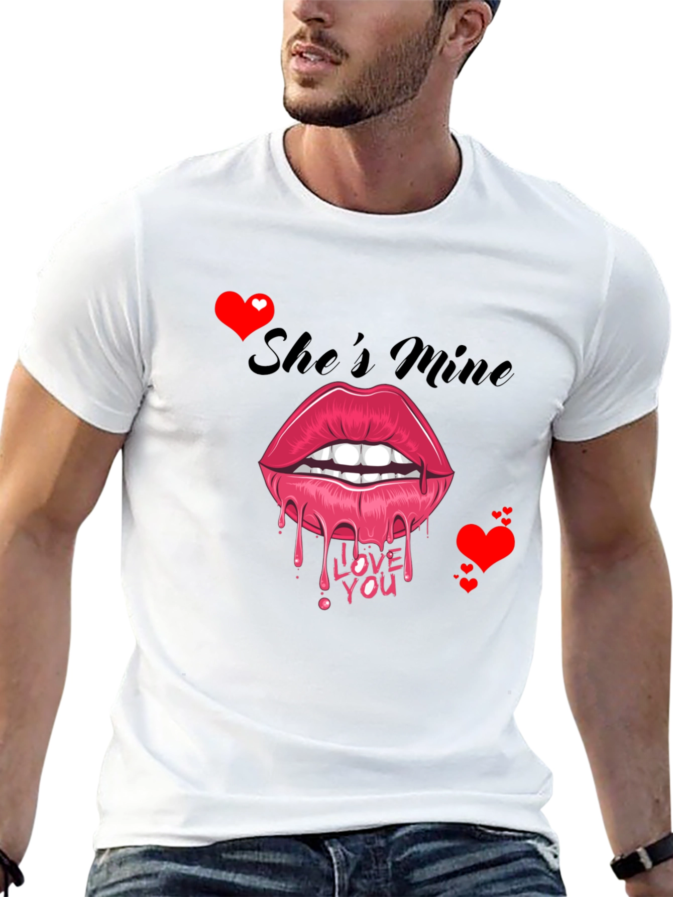 Shes Mine Lips Graphic Tee - Valentines Day Gift
