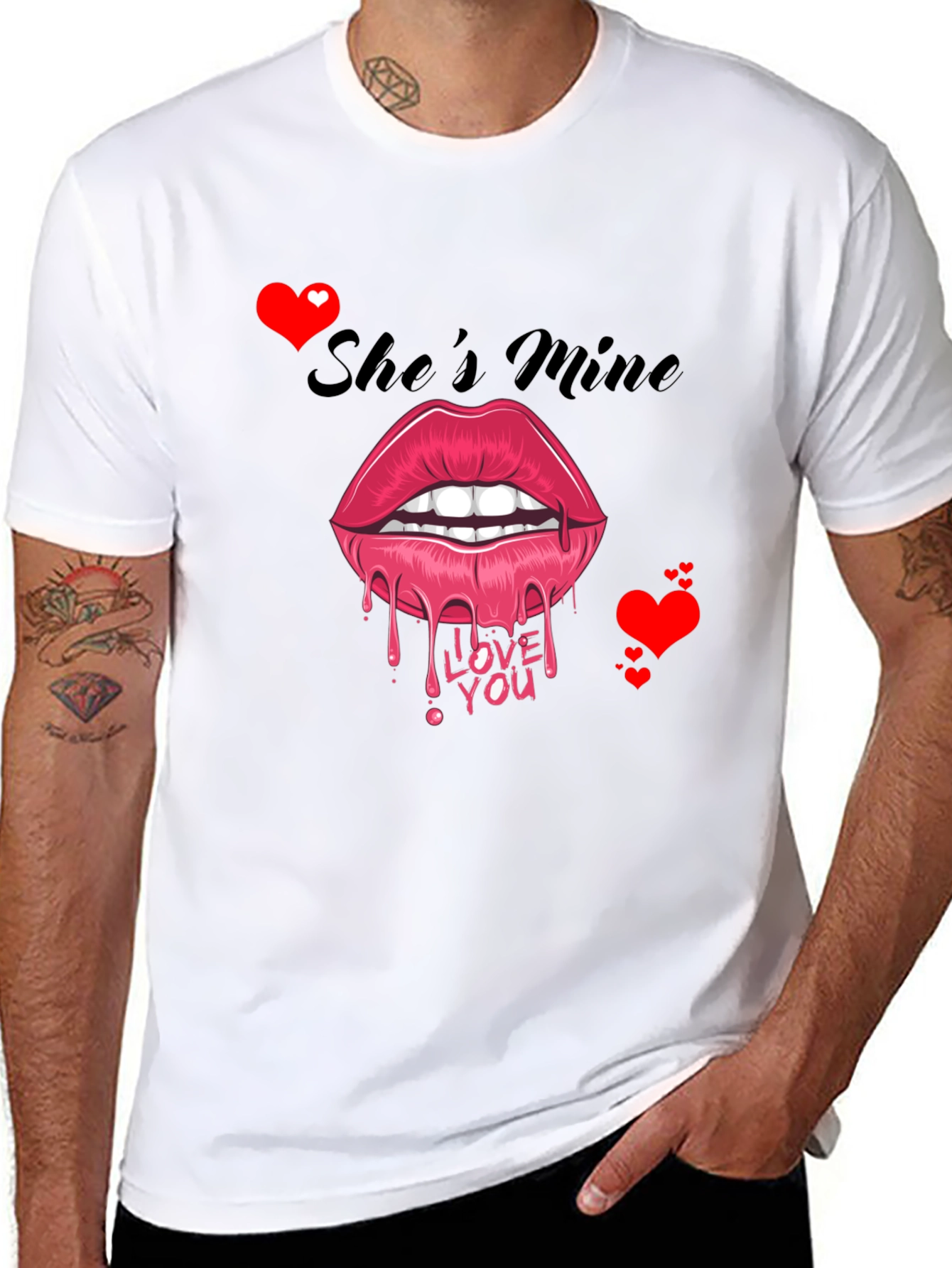 Shes Mine Lips Graphic Tee - Valentines Day Gift