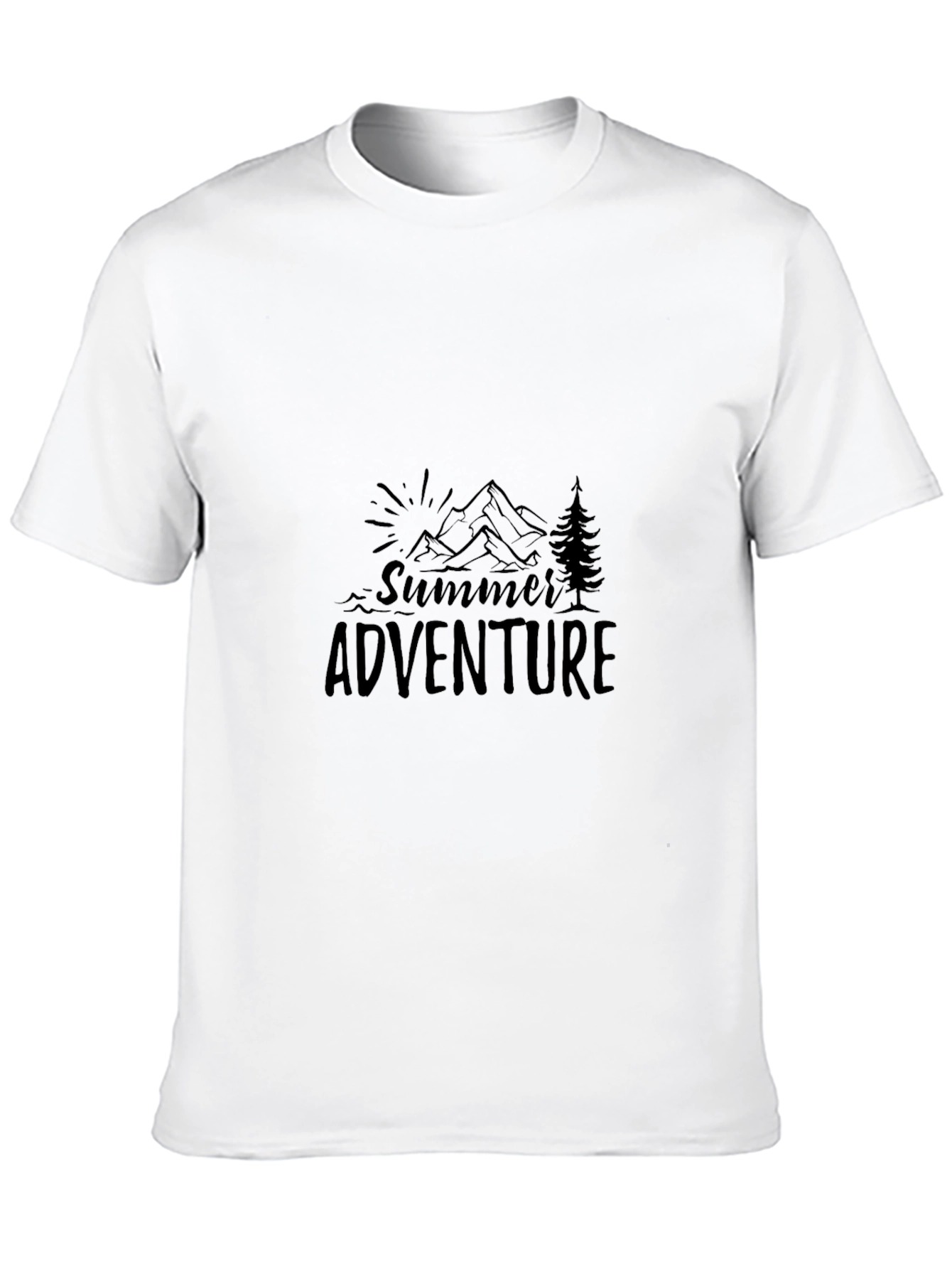 Summer Adventure Graphic Tee - Black Cotton Blend