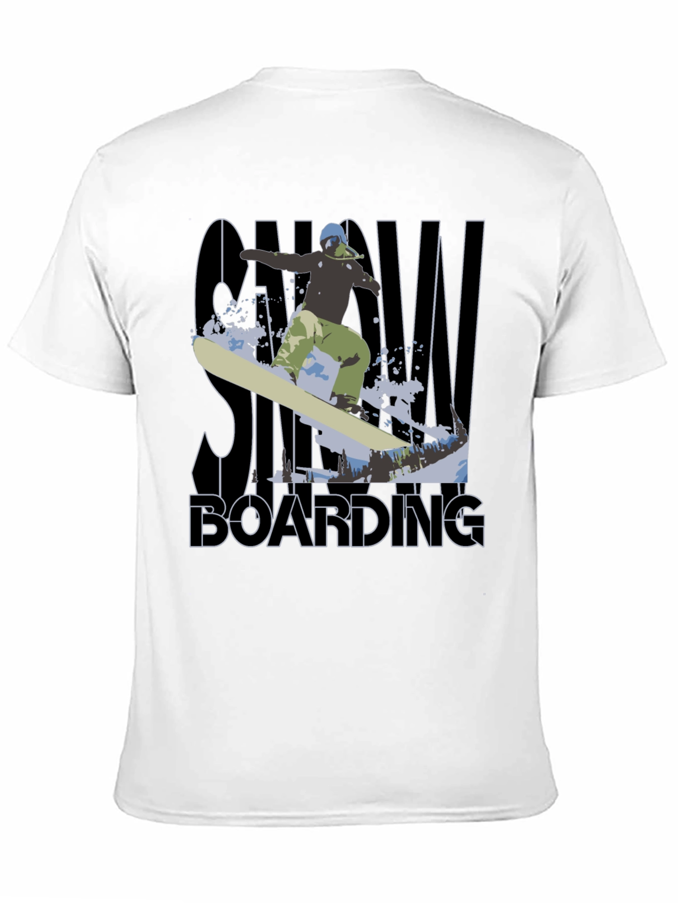 Snowboarding Graphic Tee - Black Cotton T-Shirt