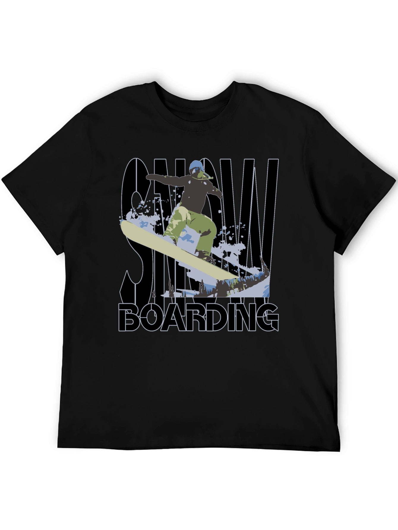 Snowboarding Graphic Tee - Black Cotton T-Shirt