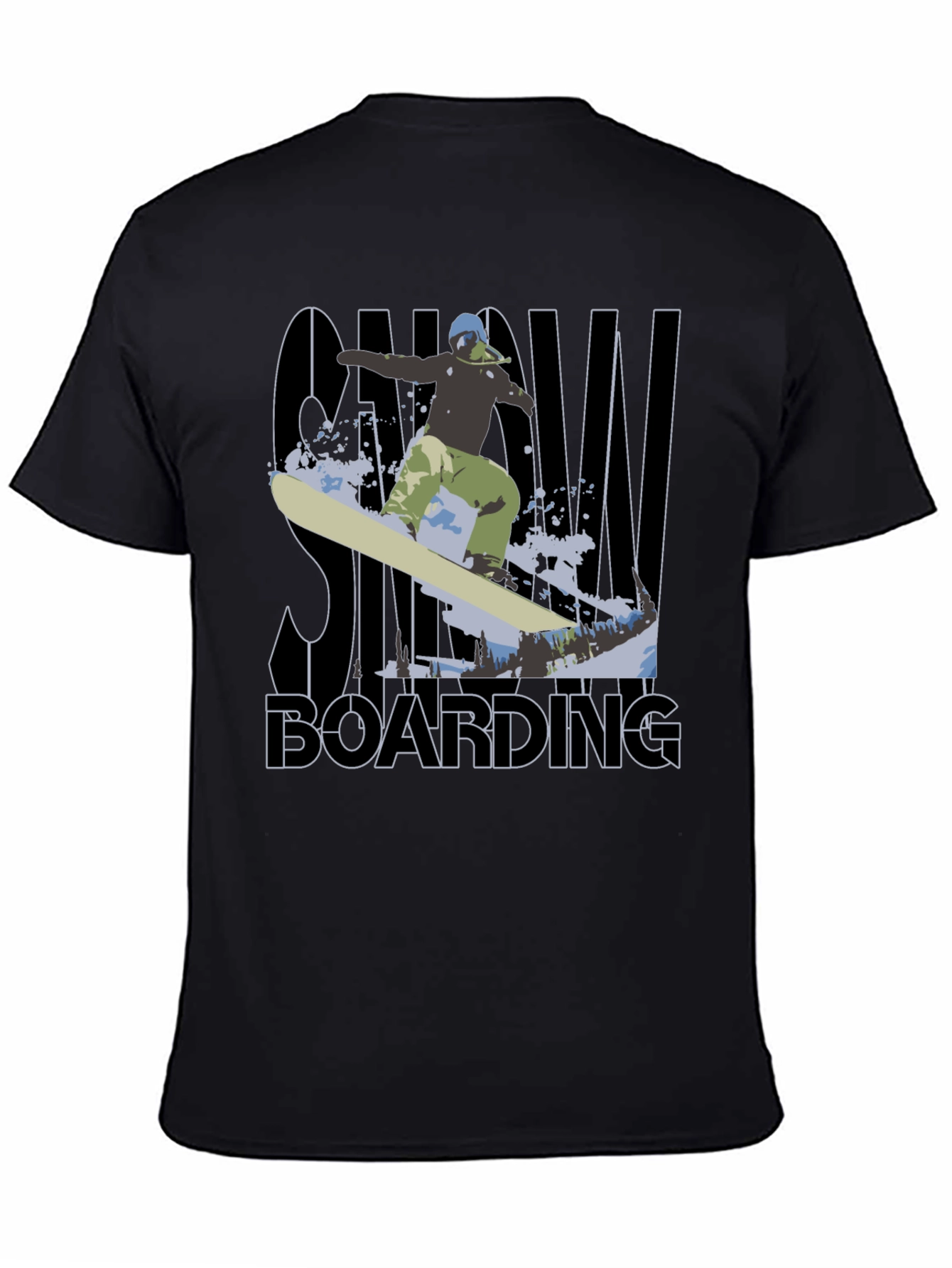 Snowboarding Graphic Tee - Black Cotton T-Shirt
