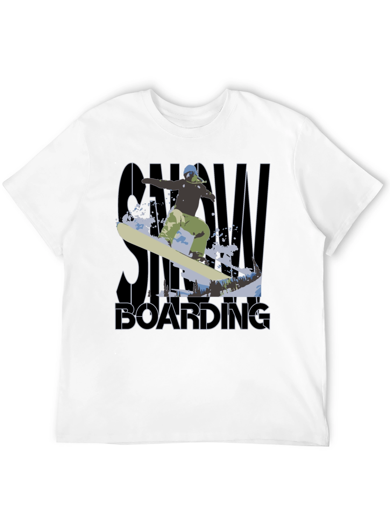 Snowboarding Graphic Tee - Black Cotton T-Shirt