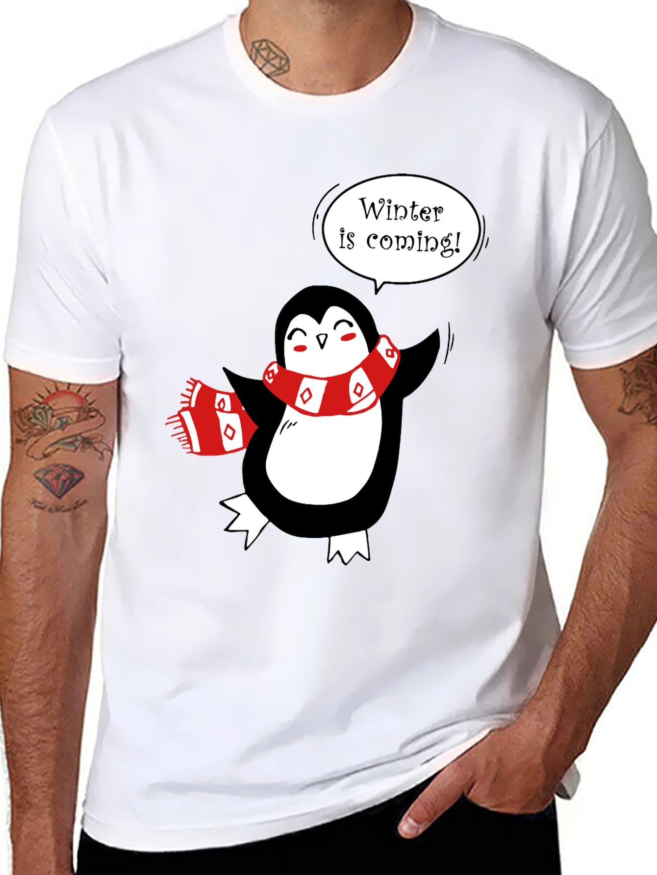 Winter is Coming Penguin T-Shirt - Festive Holiday Tee
